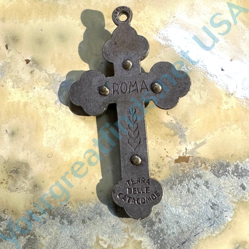 Vintage Terra Belle Catacomb Crucifix Pendant - Religious Jewelry for Men & Women, Gothic Cross Necklace for Church, Weddings & Everyday Wear