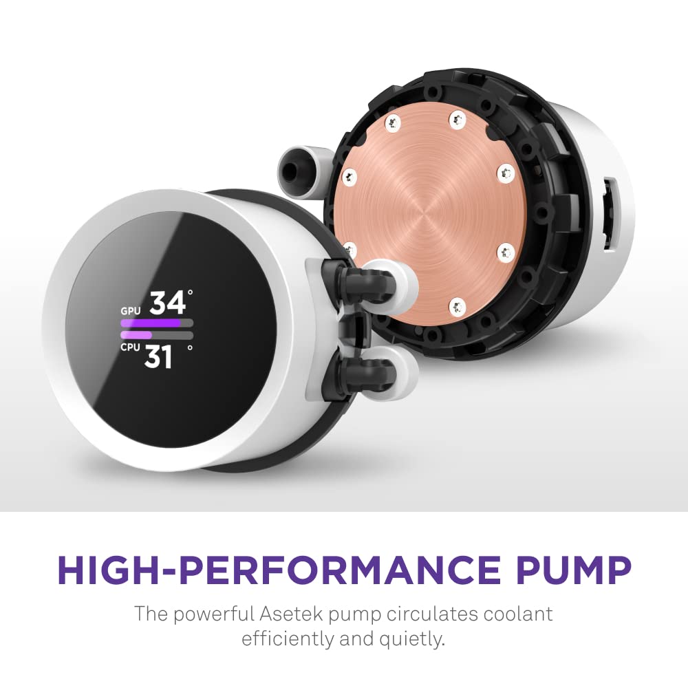 NZXT Kraken 240 RGB AIO Liquid CPU Cooler - 240mm Radiator with 1.54