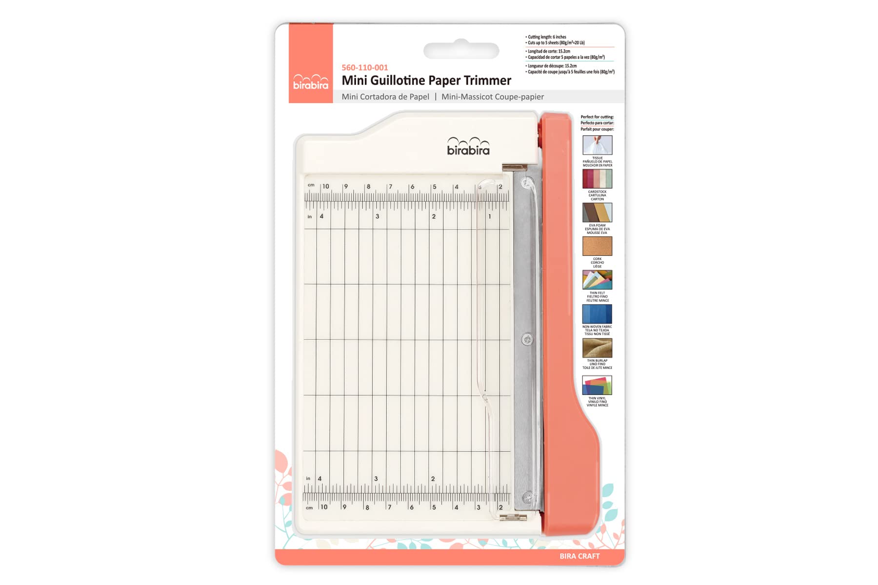 Bira Craft Guillotine Paper Trimmer - 6 Inch Precision Paper Cutter for Coupons, Scrapbooking, Photos & DIY Crafts - Perfect for Home Office, School Projects & Card Making