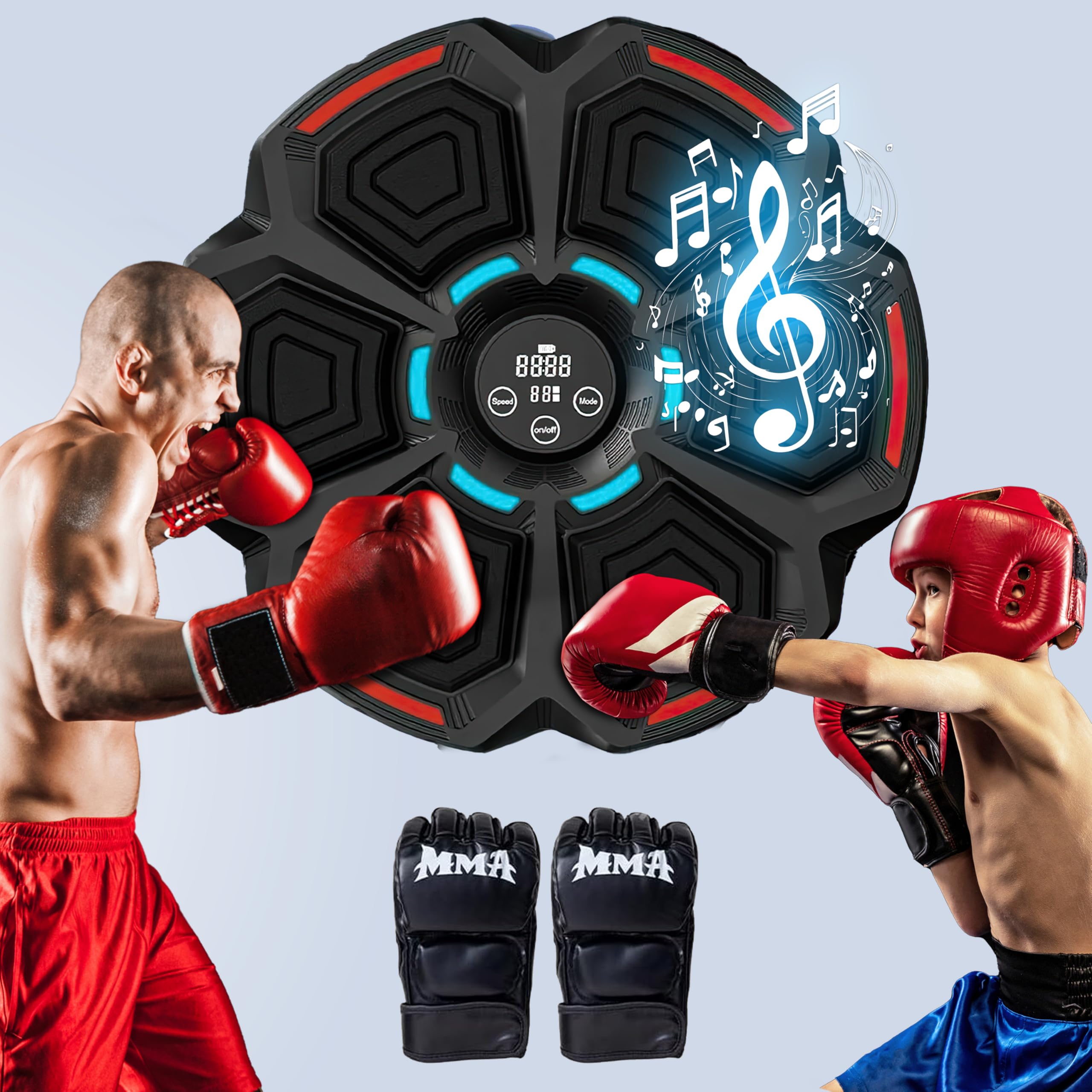 Music Boxing Machine for Adults & Kids - Wall Mounted Punching Bag with Gloves | Boxing Equipment for Home Gym, Fitness Training & Stress Relief