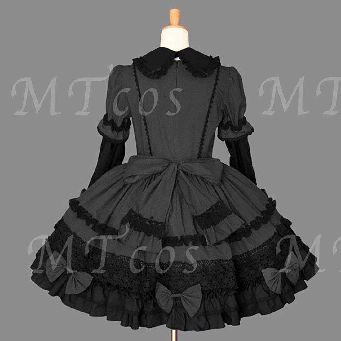 Gothic Lolita Sweet Long Sleeve Black Lace Dress for Girls - Elegant Party Gown for Cosplay, Tea Parties & Special Occasions