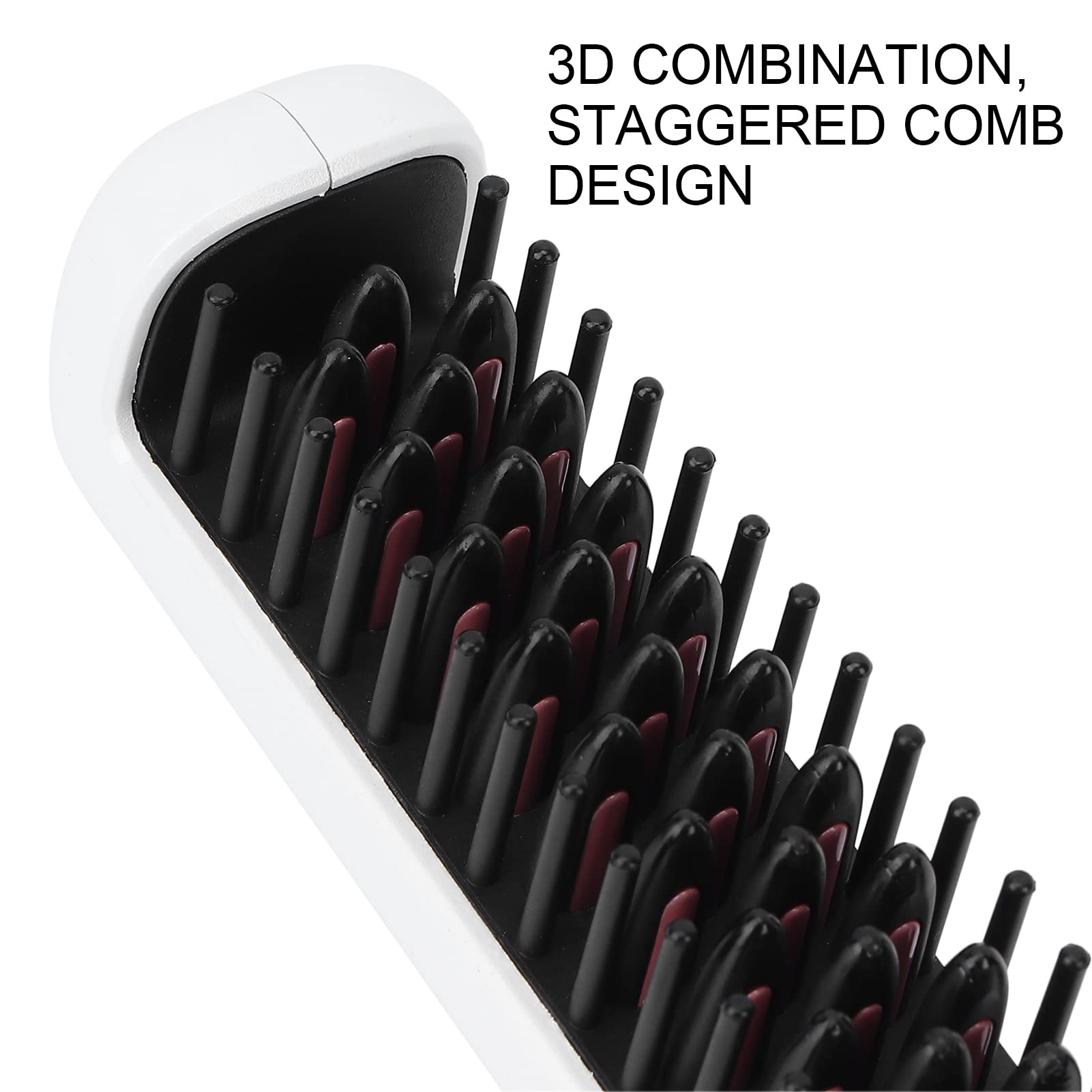 Wireless Hair Straightener Brush - Fast Heating, 3 Adjustable Temperature Settings, Anti-Scald Design, USB Rechargeable for Women & Girls | Perfect for Travel, Home & Salon Styling