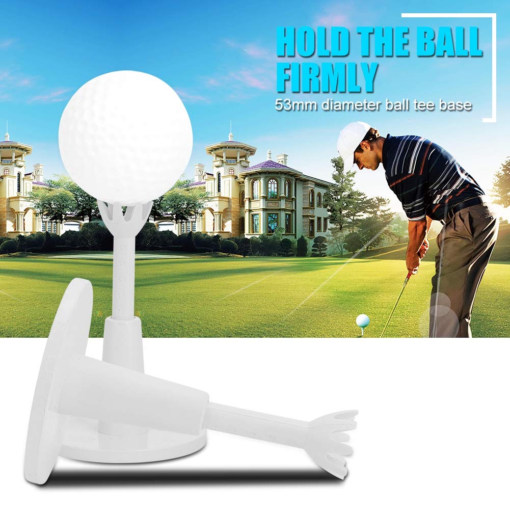 Premium Adjustable Golf Tees - Stable Golf Driving Range Tee Holder with Practice Tees for Training - Perfect for Driving Range & Backyard Practice (White)