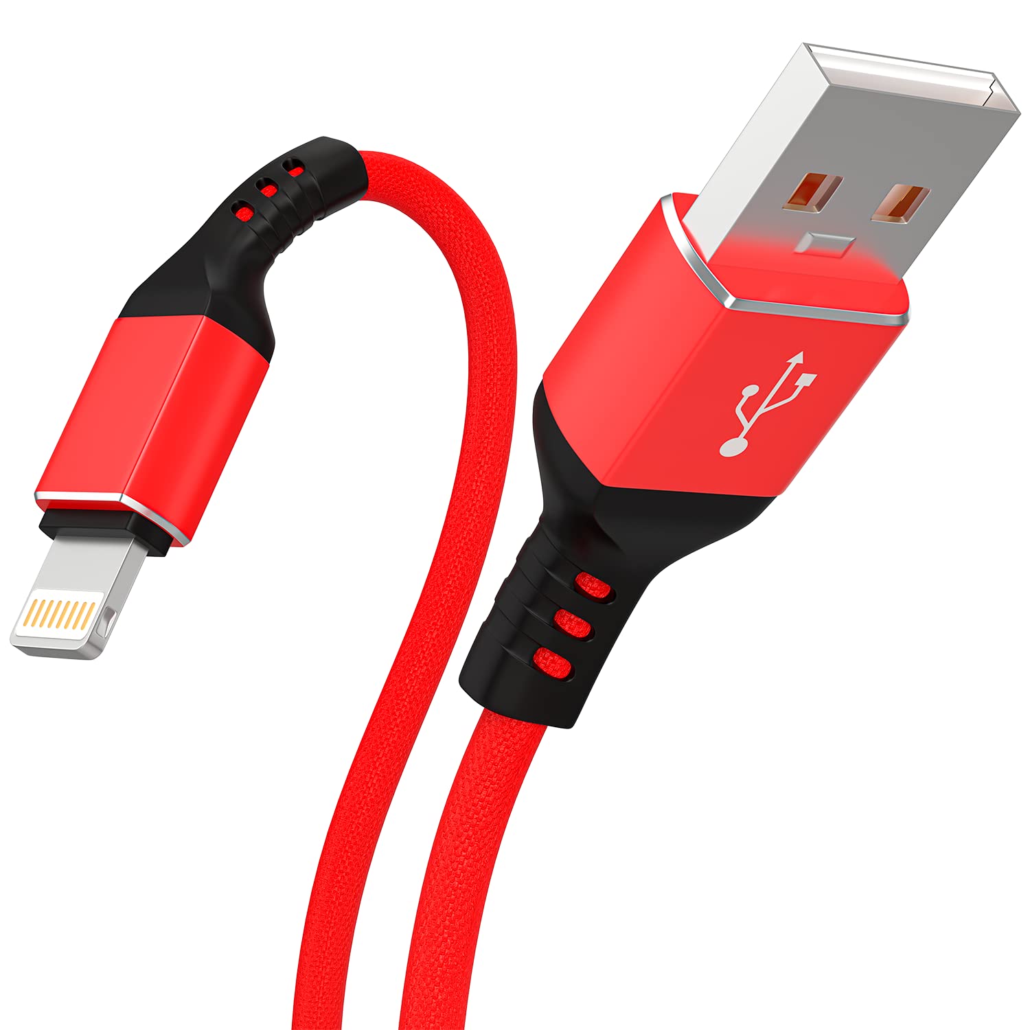Ironten 50 Pack 6FT MFi Certified Lightning Cable - Fast Charging & High Speed Data Sync USB Cable for iPhone 14/13/12/11 Pro Max/Plus/XS MAX/XR/XS/X/8/7 Plus (Red) - Perfect for Home, Office & Travel Charging Needs