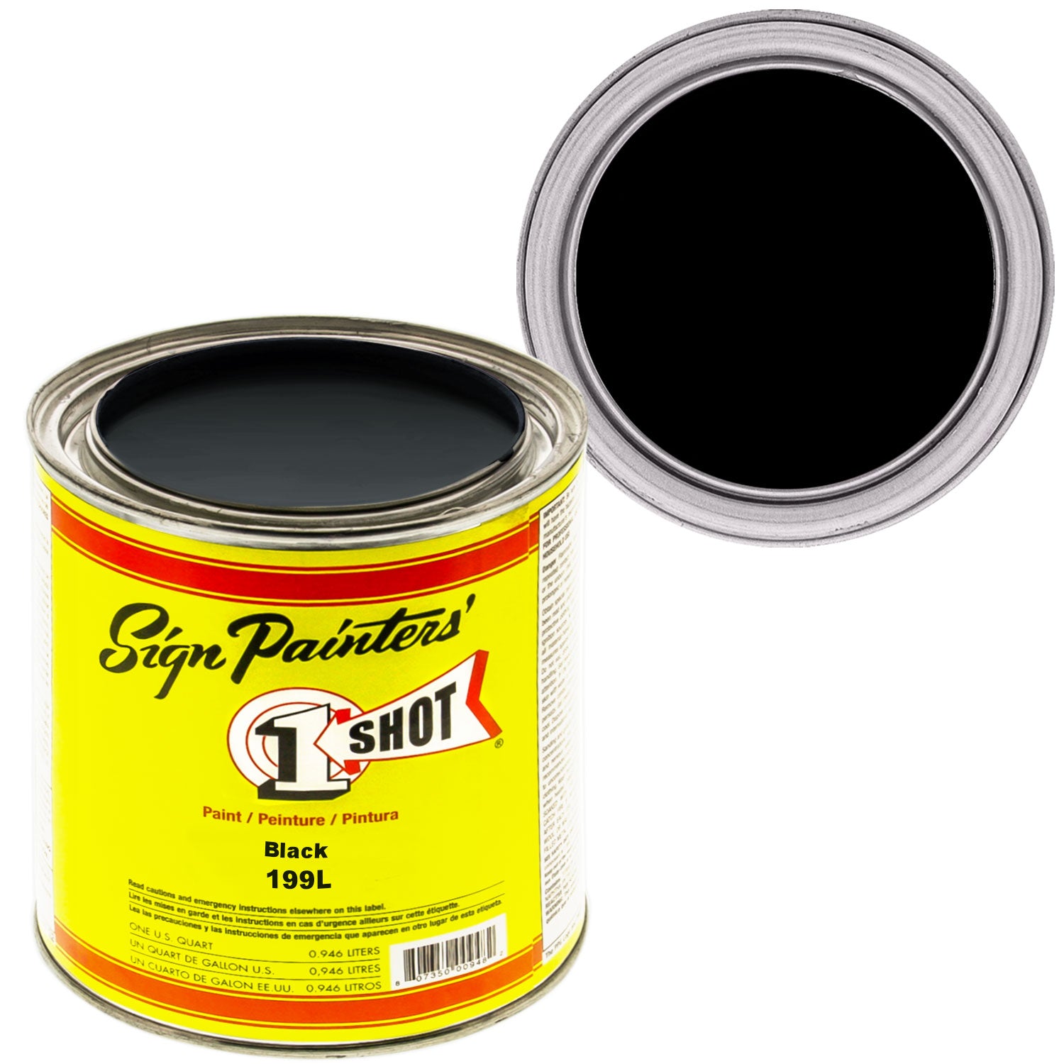 BLACK Pinstriping Lettering Enamel Paint - 1 Quart (32 oz) for Automotive, Motorcycle & DIY Crafts - High Gloss Finish, Durable & Weather Resistant