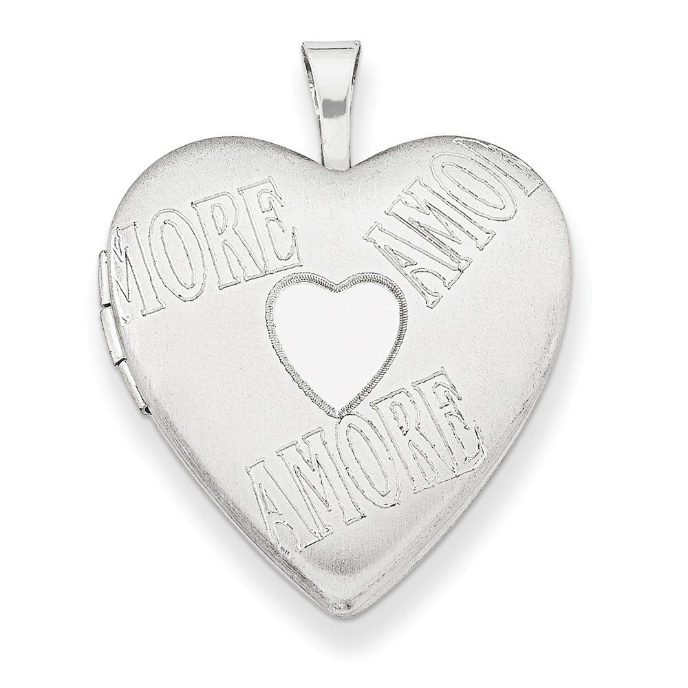 Sterling Silver 20mm Heart Locket Necklace for Women - Elegant Jewelry Gift for Valentine's Day, Anniversary & Romantic Occasions