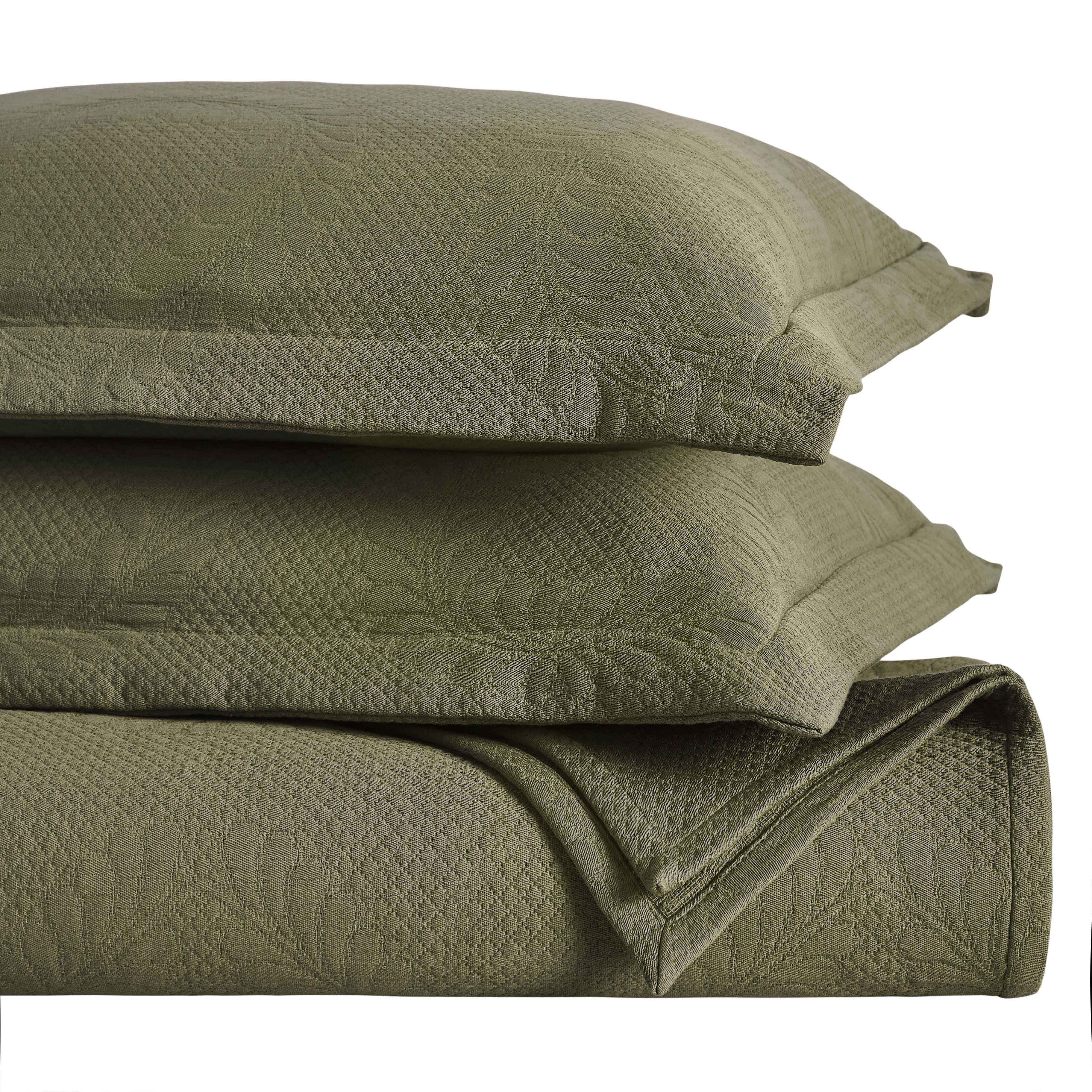 Peploi Cotton Medium Weight Matelasse Bedspread & Sham Set - Queen Size, Luxury Textured Bed Cover for Master Bedroom, Guest Room & Dorm Decor