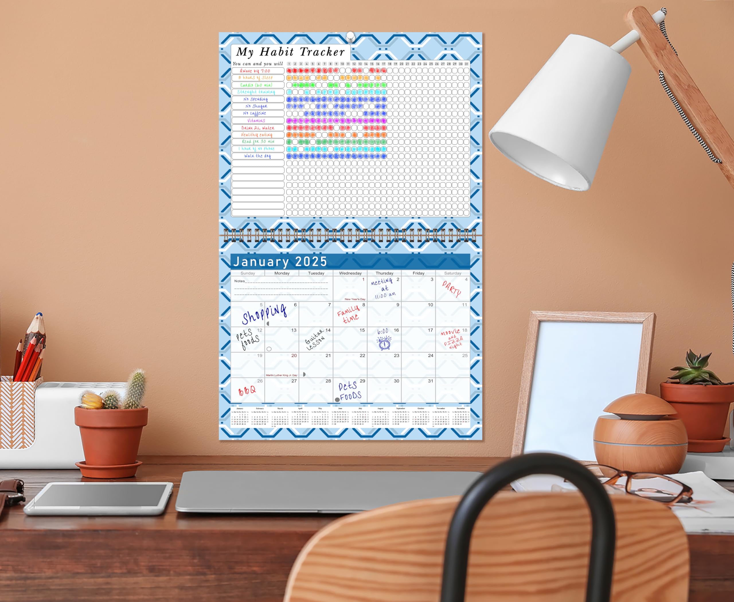 2025 Motivational Monthly Planner & Calendar - Daily, Weekly, Monthly Goal Tracking Journal with Habit Tracker - Desktop & Wall Organizer (Edition #04) - Perfect for Office, Home, or School Productivity & Time Management