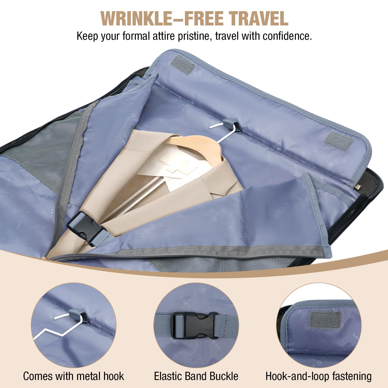 Premium Convertible Garment Bag for Women - Large PU Leather Duffel Bag with Shoe Compartment | 2-in-1 Hanging Suitcase for Business Travel & Weekend Getaways | Carry-On Luggage with Waterproof Design for Airplanes & Train Trips