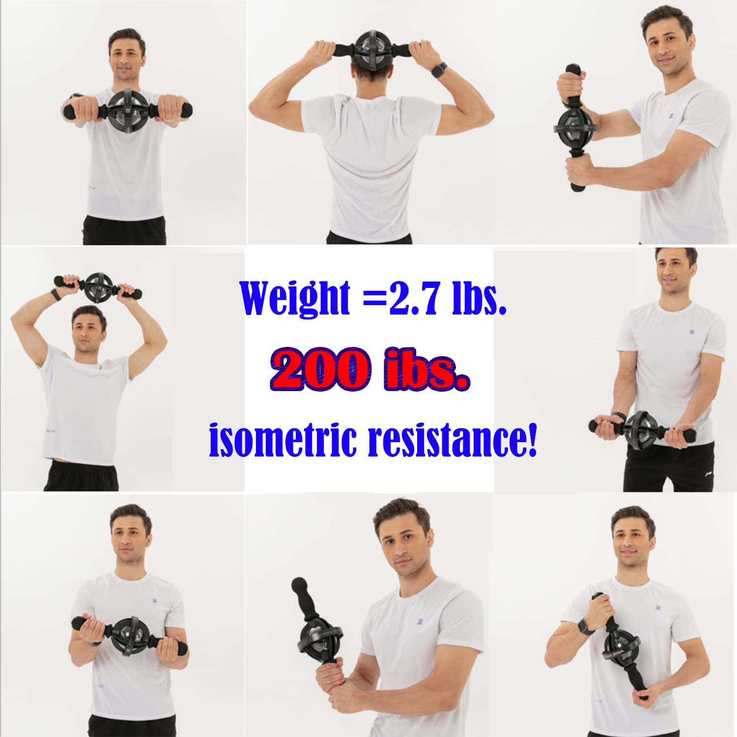 Gyro Ball Core Trainer with Handle - Arm & Forearm Strengthener for Muscle & Bone Strength - LED Light for Fitness & Rehabilitation Training