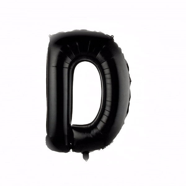 Balloonify Black Mylar Letter D Balloon - 40 Inch Large Foil Alphabet Balloon for Birthday Party Decorations, Wedding, Baby Shower & Graduation Events - 1 Count Box