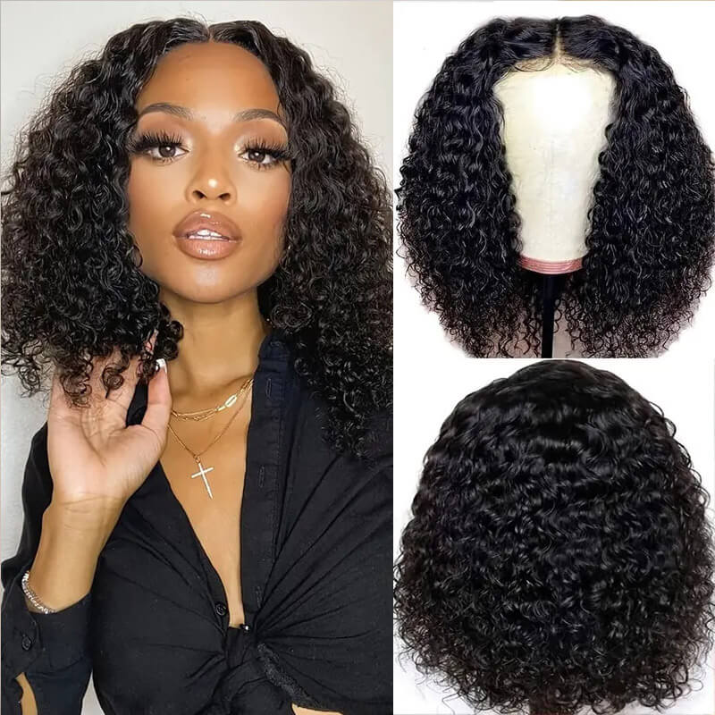 Buy 2 Human Hair Wigs for $169 - Layered Cut Burgundy Straight 4x4 Lace Wig with Free Curly 4x4 Bob Wig | Perfect for Daily Wear, Parties & Special Occasions