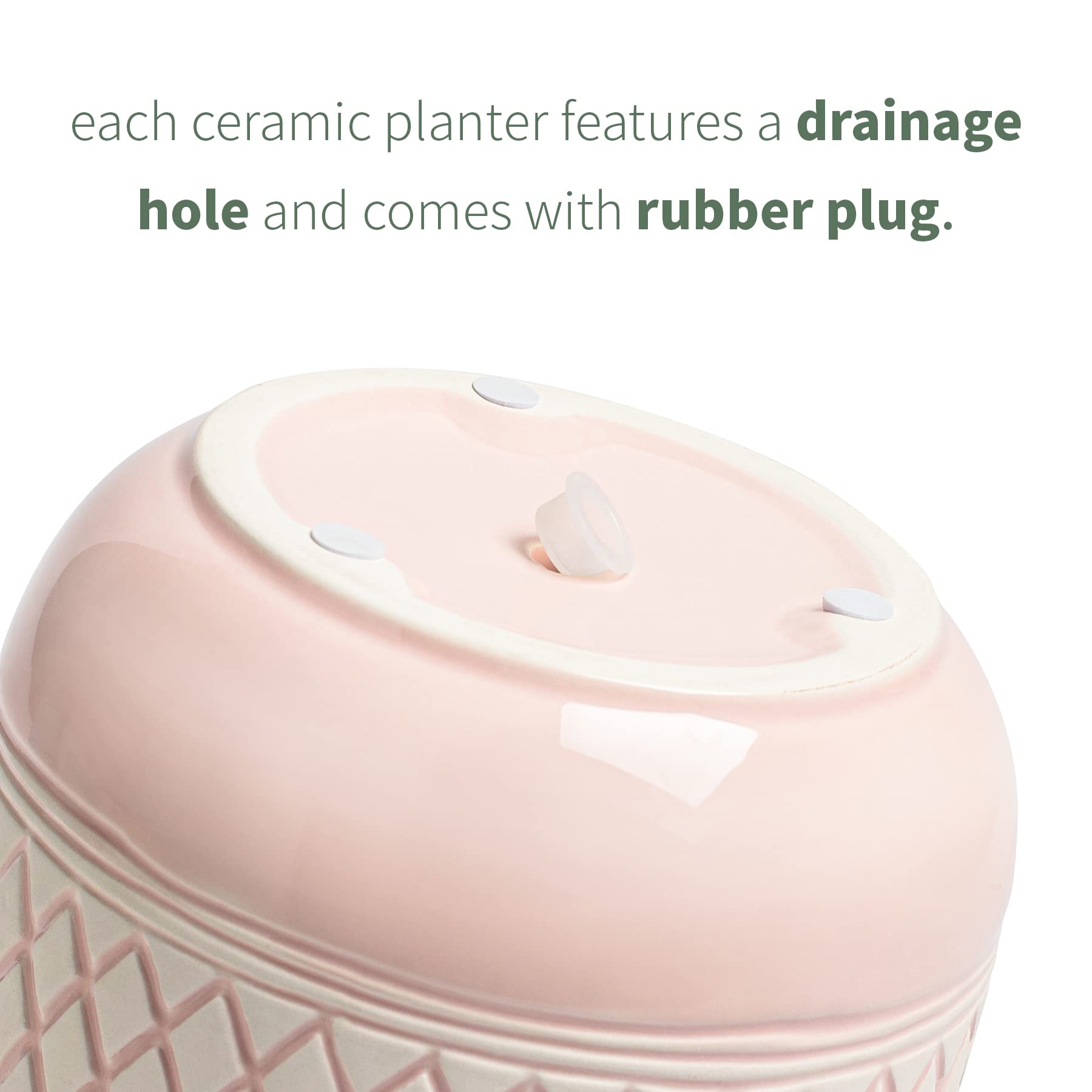 6 + 4.7 Inch Ceramic Flower Plant Pots with Drainage Hole - Indoor Planters for Succulents, Orchids, Snake Plants & Cactus - Perfect for Home Decor, Office Desk & Garden Use (Pink)