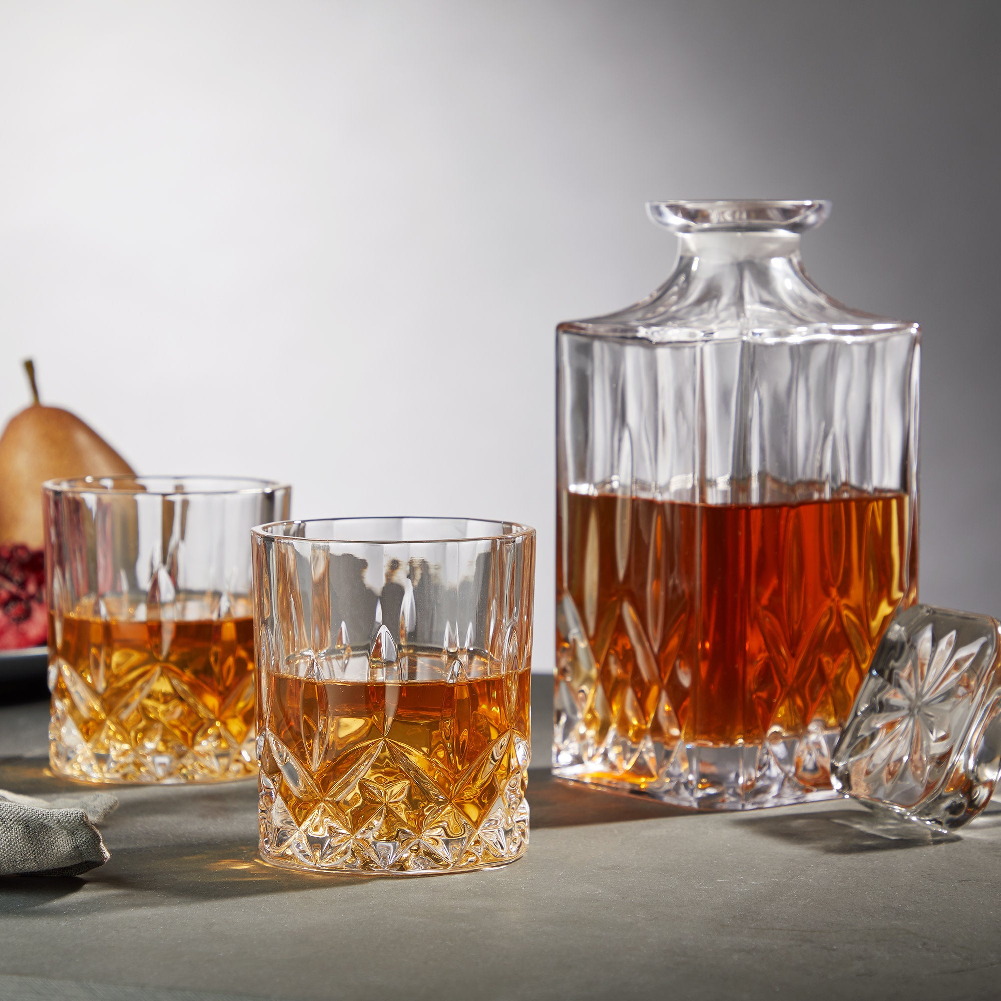 Premium Admiral Crystal Decanter and Whiskey Glass Set - 6 Piece Luxury Barware for Scotch, Bourbon & Wine - Perfect for Home Bars, Gifts & Entertaining