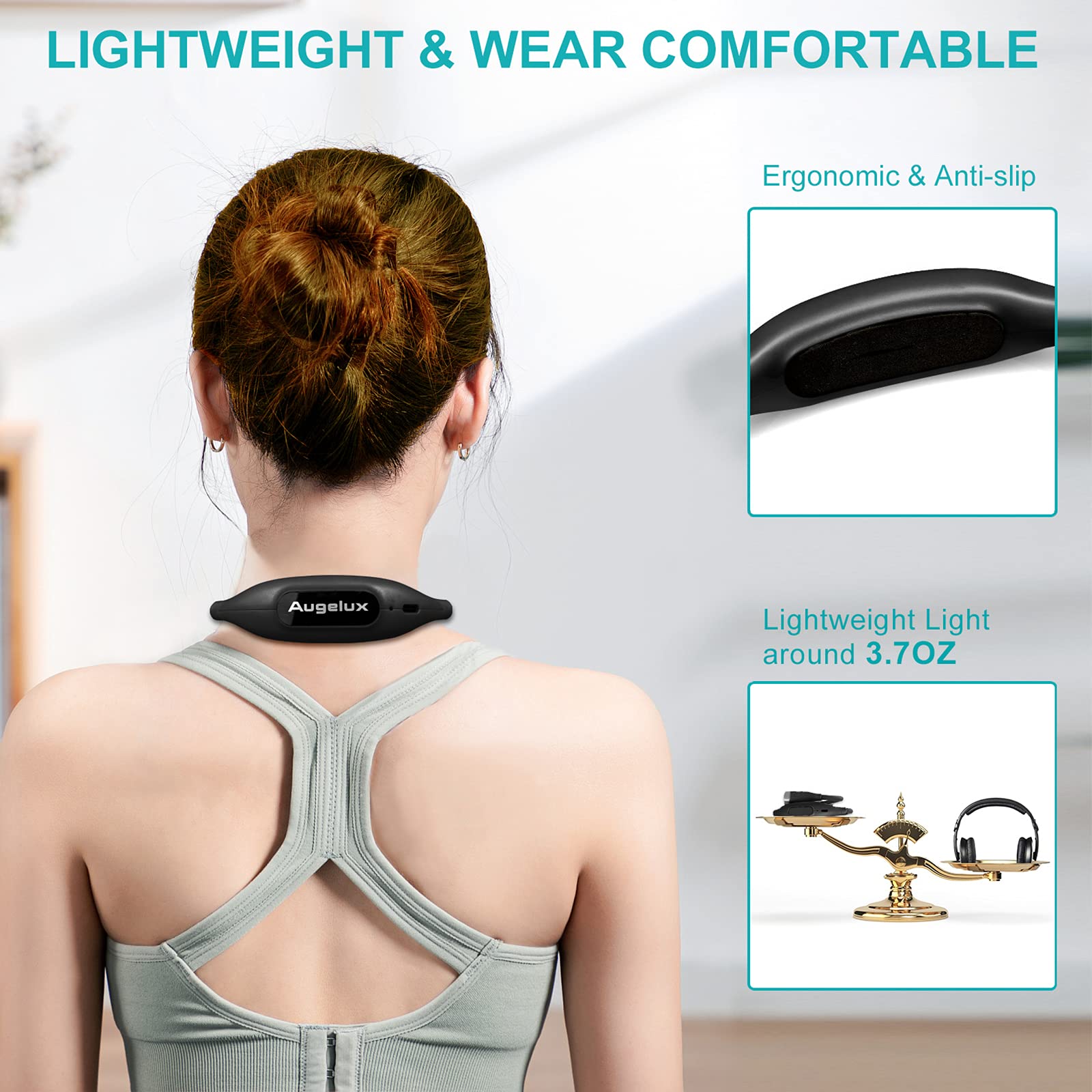USB-C Rechargeable LED Neck Reading Light - 3 Adjustable Brightness Levels, Hands-Free Flexible Book Light for Reading in Bed, Knitting, Crafts & Repairs | Perfect for Night Reading, Travel & Low Light Workspaces