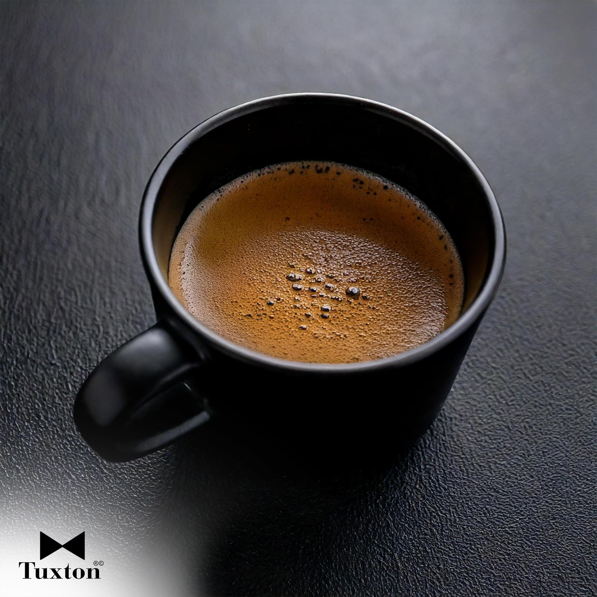 Tuxton Zion Matte Black 11-Oz Stackable Yukon Mug - Set of 24, Scratch & Chip Resistant, Lead-Free, Dishwasher & Microwave Safe - Perfect for Coffee, Tea, Hot Cocoa at Home, Office or Camping