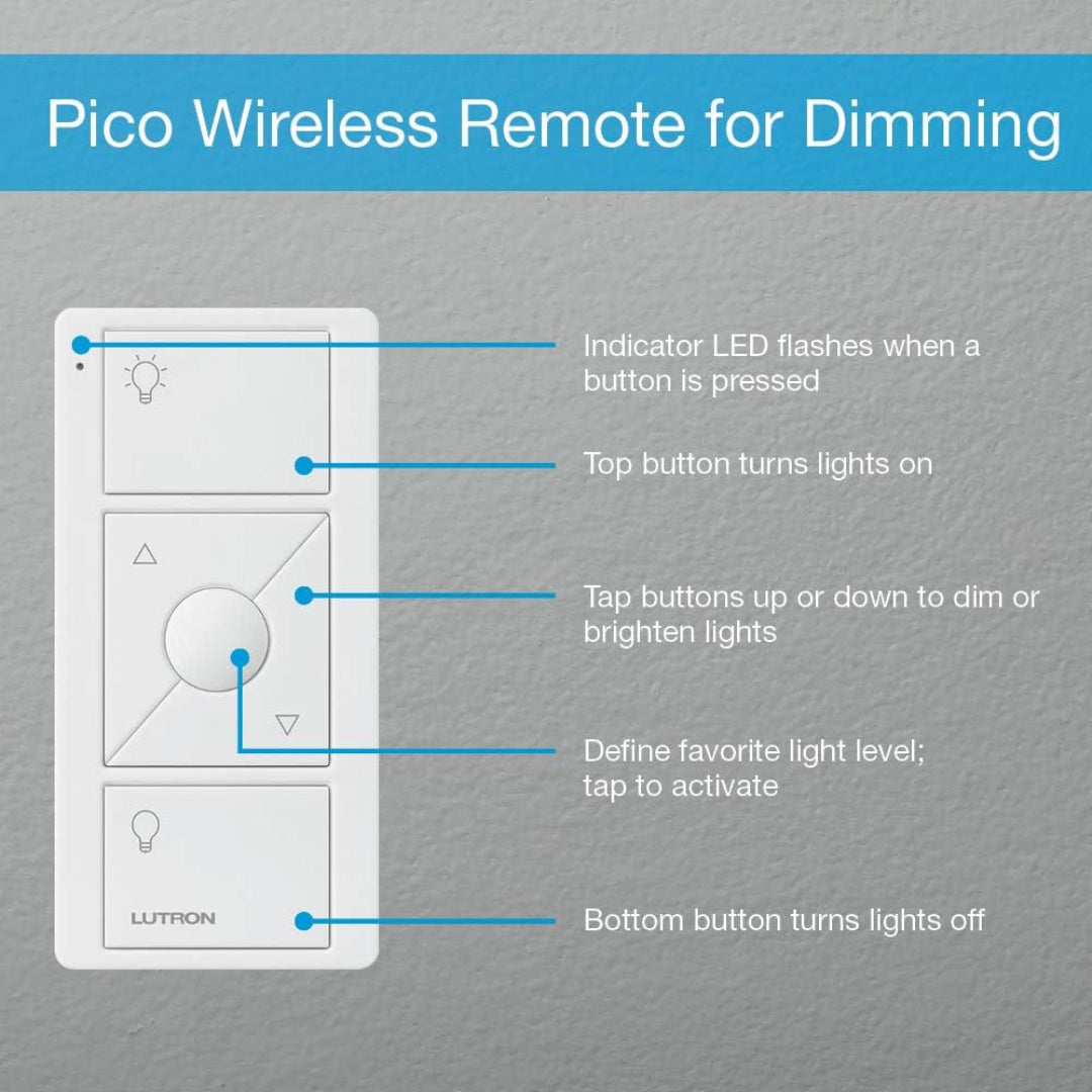 Lutron Caseta Smart Lighting Dimmer Switch and Remote Kit - White (P-PKG1W-WH) | Wireless Light Control for Home Automation | Perfect for Living Rooms, Bedrooms & Smart Homes
