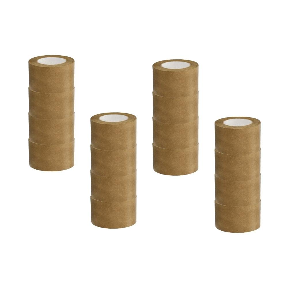 PSBM 3 Inch x 60 Yards Kraft Brown Self Adhesive Flatback Packaging Tape - 16 Pack for Shipping Boxes, Moving Supplies & Ecommerce Packaging