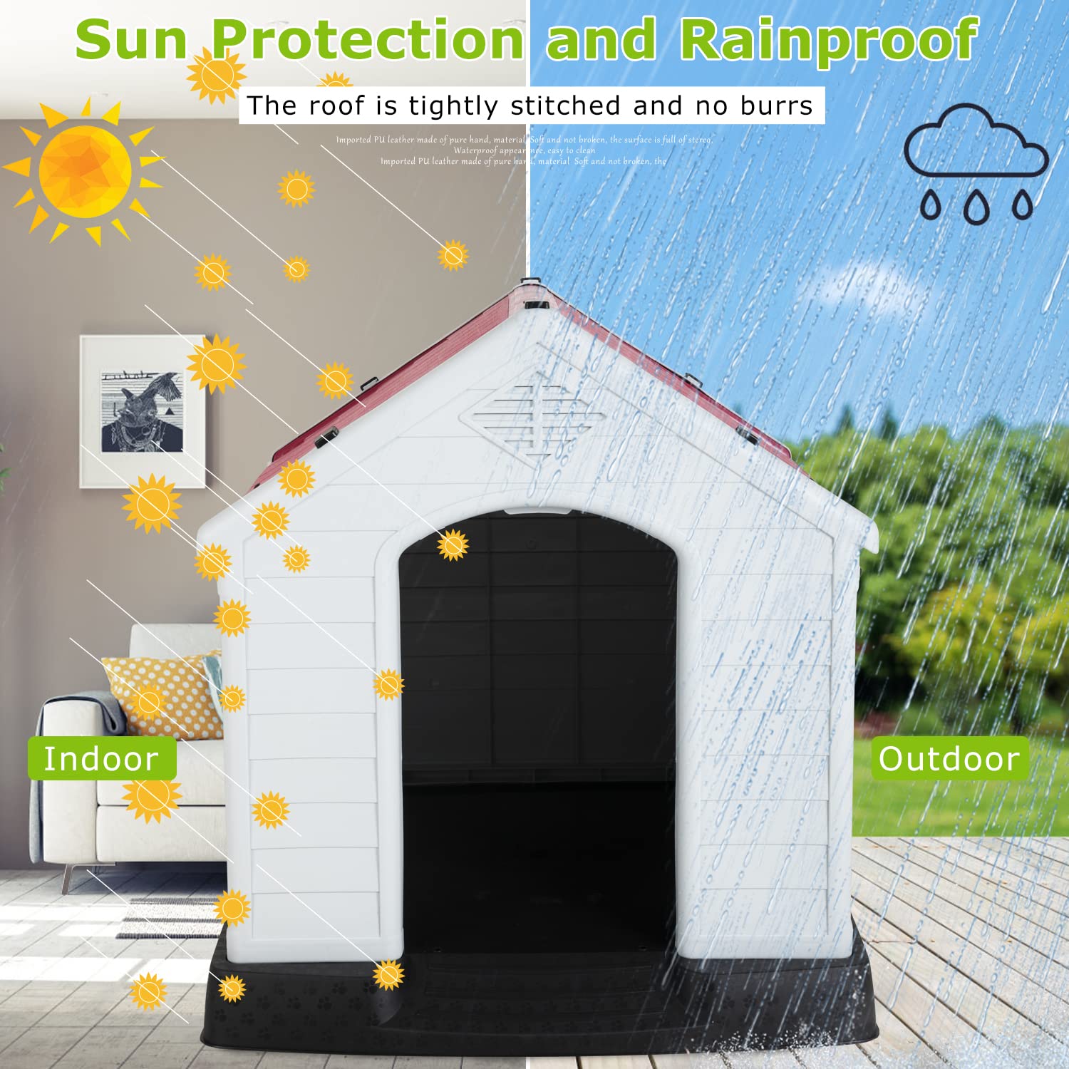 BestPet Insulated Dog House for Indoor & Outdoor Use - Durable Plastic Kennel for Small, Medium & Large Dogs - Weatherproof, Water Resistant Pet Crate with Air Vents & Elevated Floor - Perfect for Backyards, Patios & Camping Trips