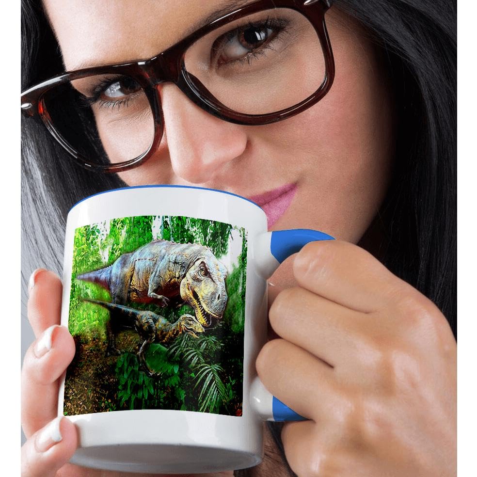 3D Rose 11oz Funny Dinosaurs Coffee Mug - Perfect Gift for Dinosaur Lovers, Office Use, Home Decor & Coffee Enthusiasts