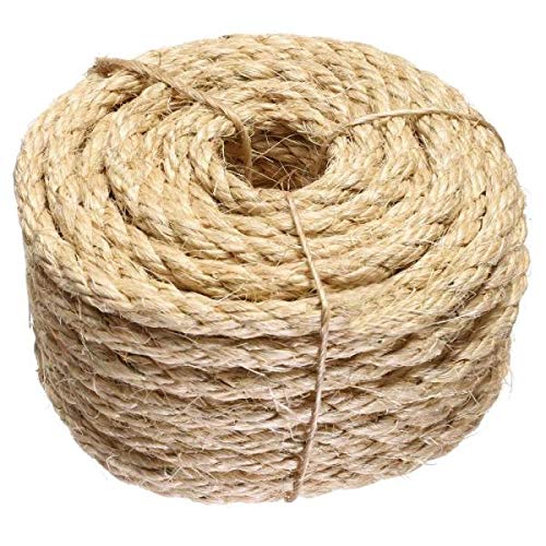 Natural Sisal Rope - 3/16 inch x 2400 ft Multipurpose Twisted Fiber Rope for Indoor Outdoor Use | Weather-Resistant, Lightweight DIY Material | Perfect for Rugs, Marine, Crafts, Home Decor & Gardening Projects