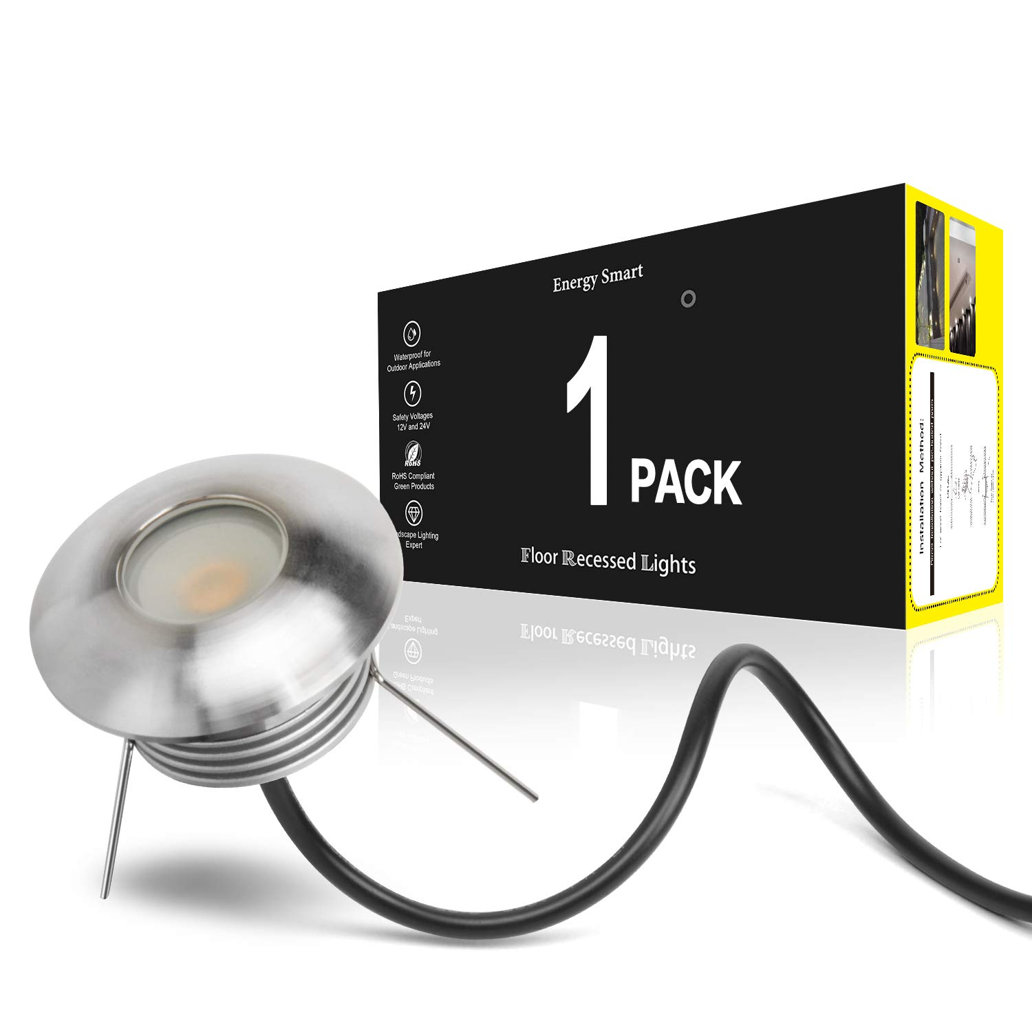 12V Recessed LED Deck Step Lights - Waterproof Low Voltage Inground Landscape Lighting for Outdoor Steps, Railings, Driveways & Gardens (Warm White) | Perfect for Pathway Illumination, Yard Safety & Architectural Accent Lighting