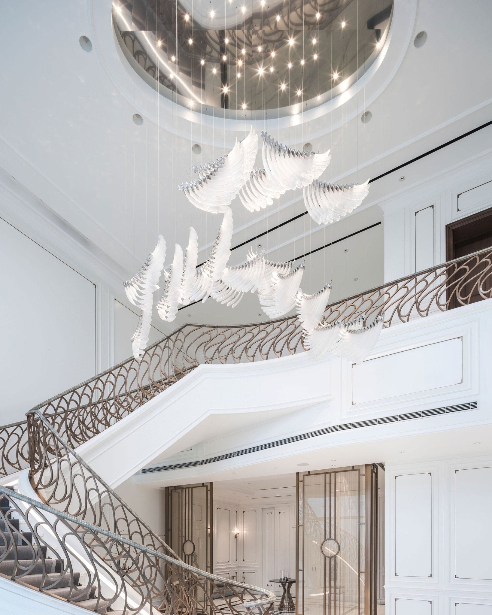 Elegant Bird Feather Wings Chandelier - Handmade Bohemian Style Ceiling Light Fixture for Living Room, Bedroom, or Dining Room Decor