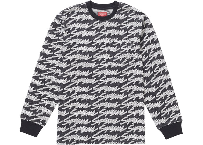 Signature Script Logo Long Sleeve Pocket Tee - Black Cotton Casual Shirt for Men | Perfect for Everyday Wear, Office & Weekend Outings