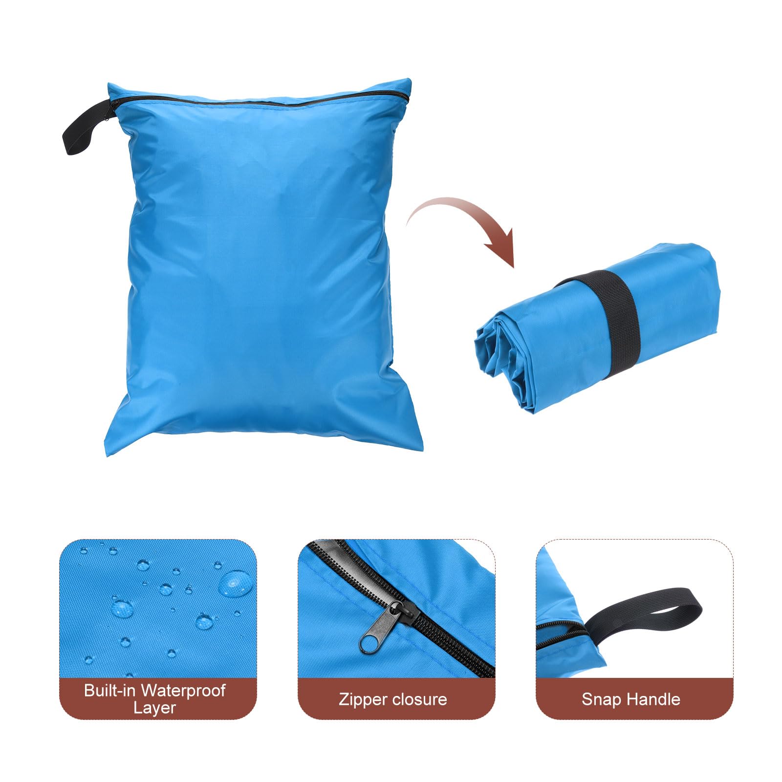 uxcell 2 Pack Waterproof Wet Dry Bags 16x20 Inches - Zippered Travel Gym Bag for Swimsuits, Beach & Pool Essentials - Reusable Storage for Sports, Camping & Baby Items (Blue)