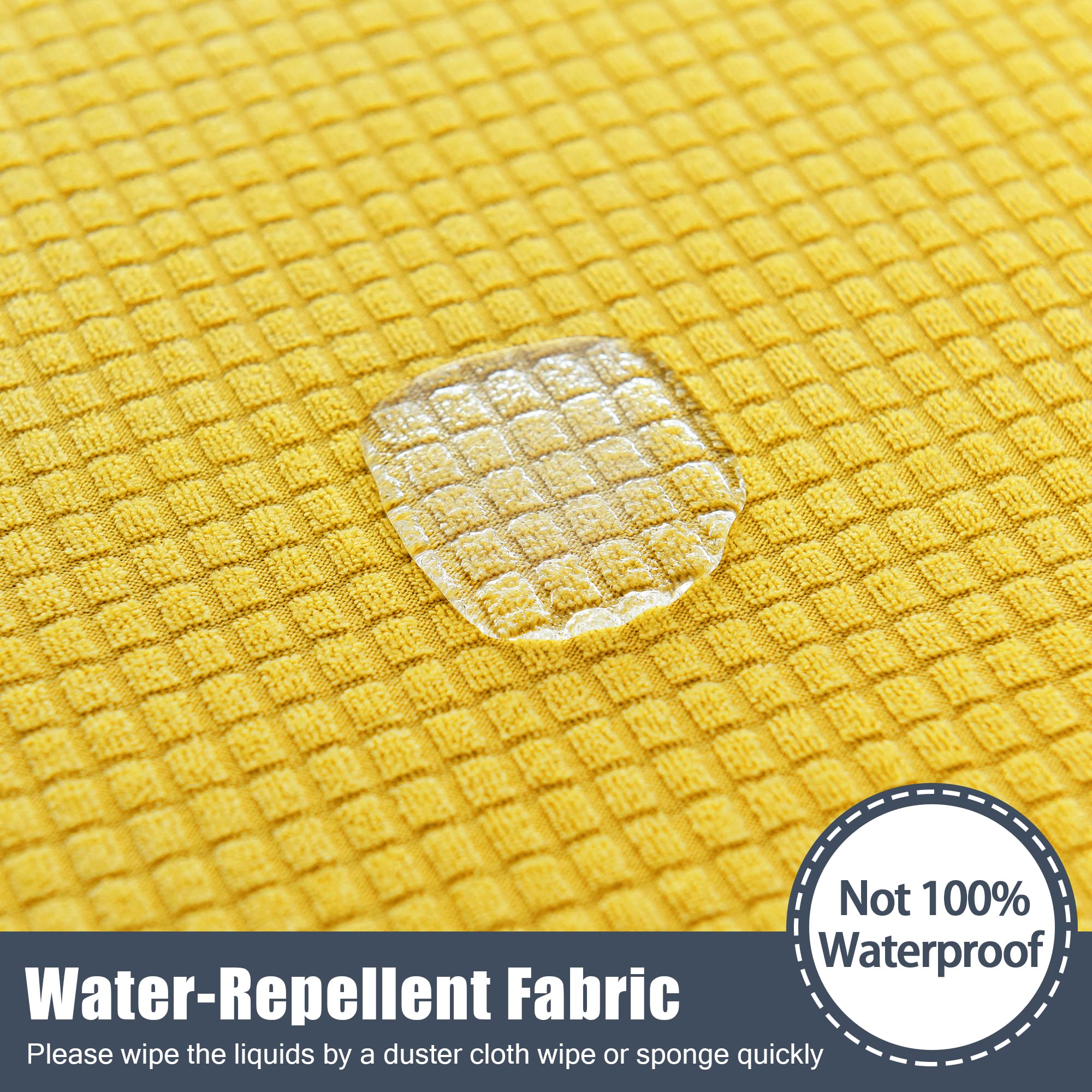 Stretch Sofa Slipcover - Waterproof Couch Cover with Elastic Bottom, Soft Furniture Protector for Kids & Pets (Yellow, Medium) - Perfect for Living Room, Family Room & Pet-Friendly Homes