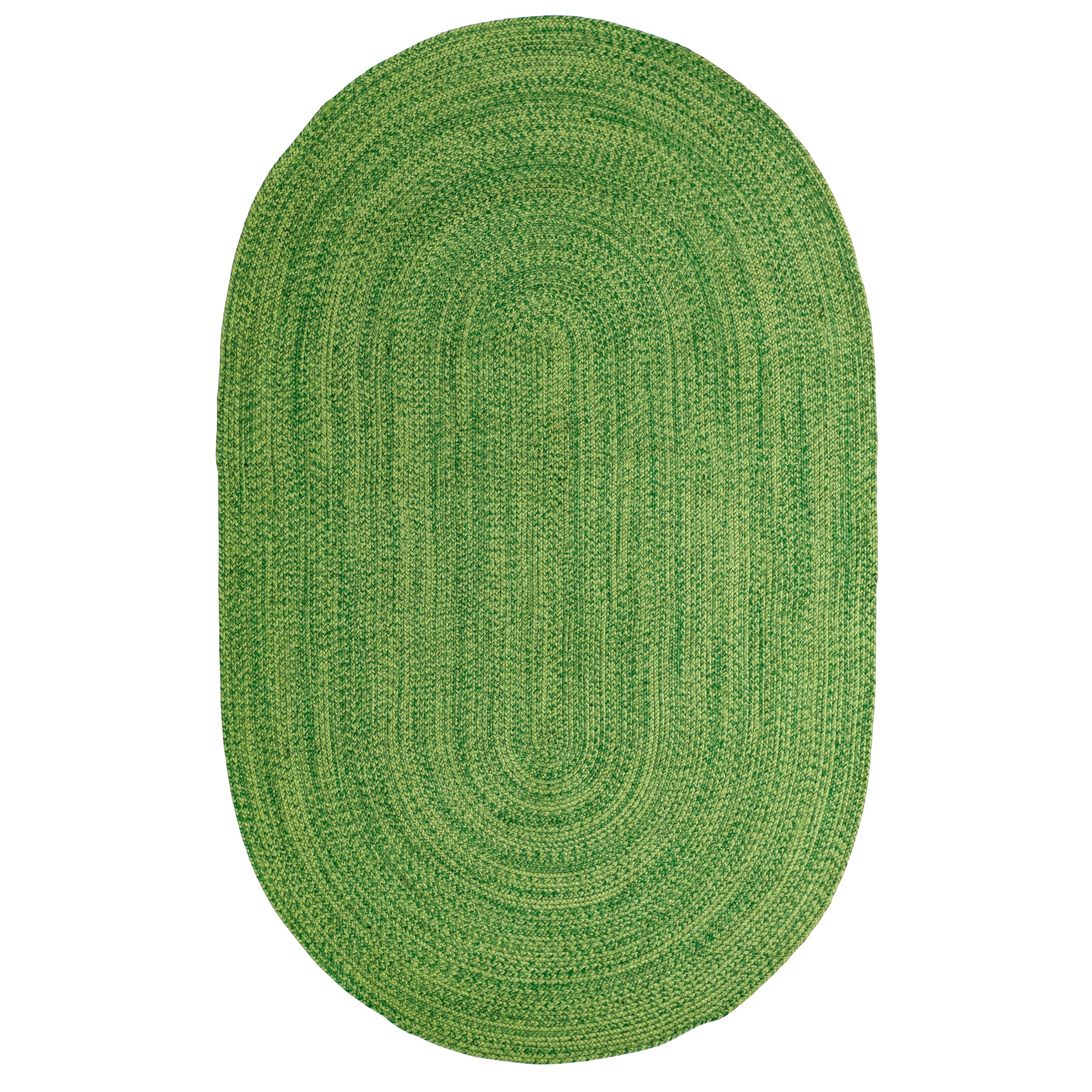 Super Soft Green Braided Area Rug 4x6ft - Indoor/Outdoor Farmhouse Woven Rug for Sunroom, Kitchen, Living Room & Patio Decor