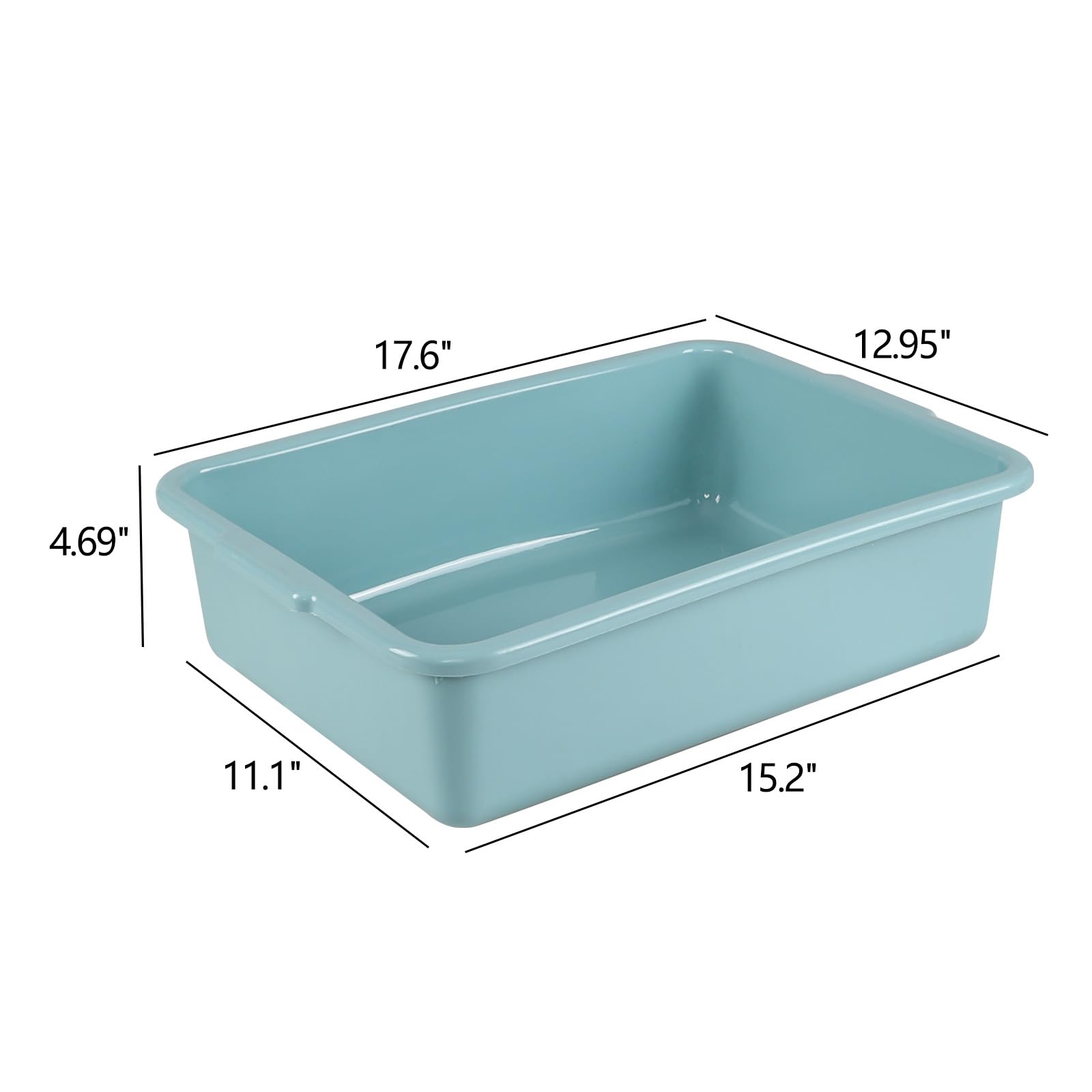 14L Commercial Bus Tub - Heavy Duty Plastic Wash Tub Dishpan (4 Pack) - Ideal for Restaurants, Catering & Commercial Dishwashing