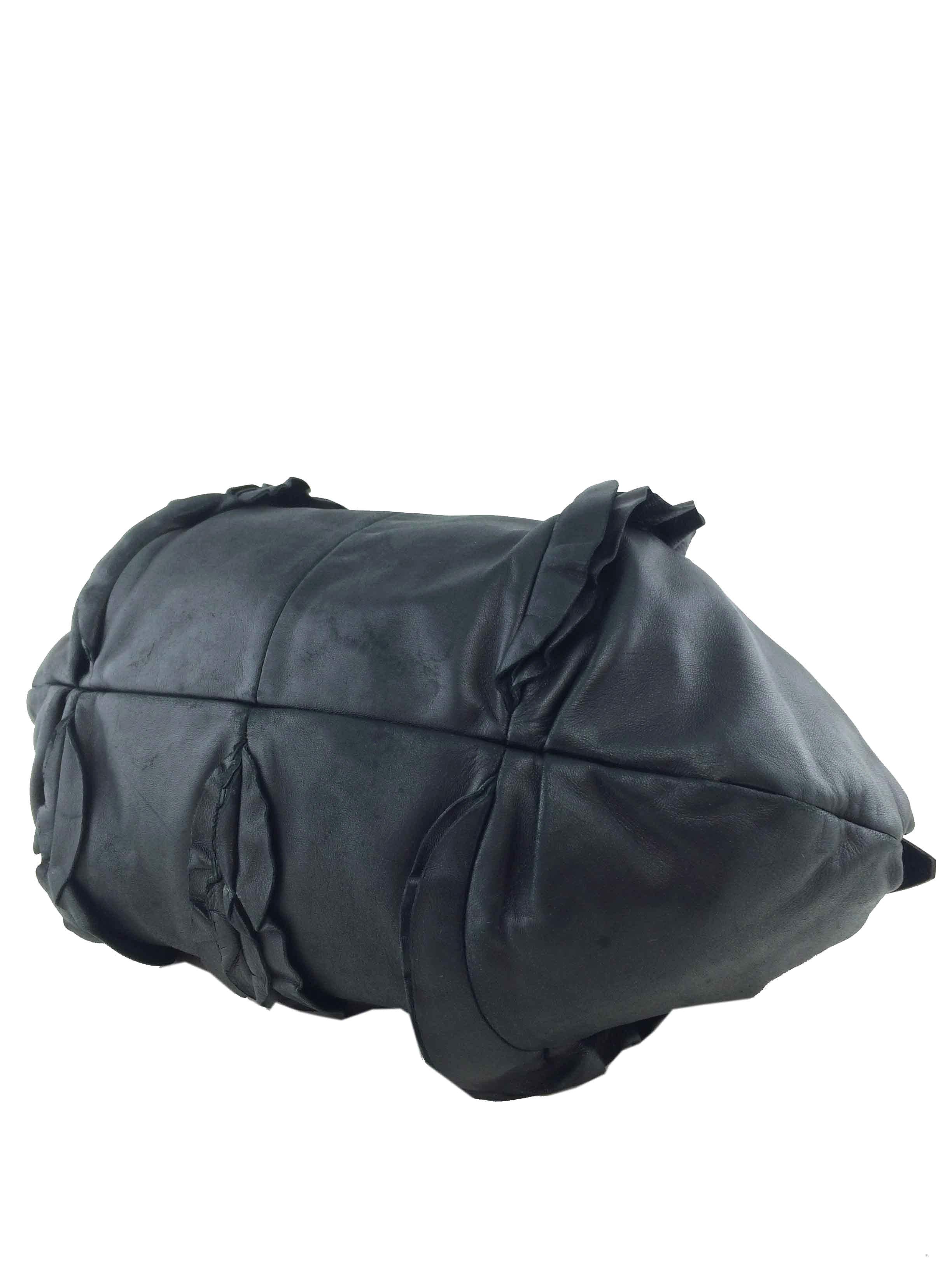 Prada Nappa Leather Ruffle Hobo Bag - Women's Designer Shoulder Bag for Work, Travel & Everyday Use
