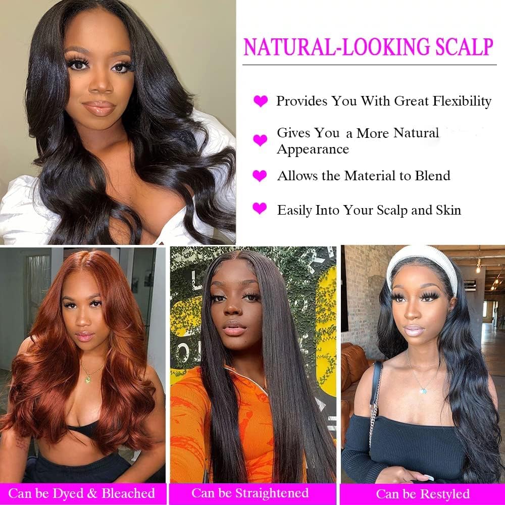 150% Density Body Wave U Part Human Hair Wig - Glueless Brazilian Remy Hair U-Shape Clip-in Half Wig (24 Inch) for Daily Wear & Special Occasions