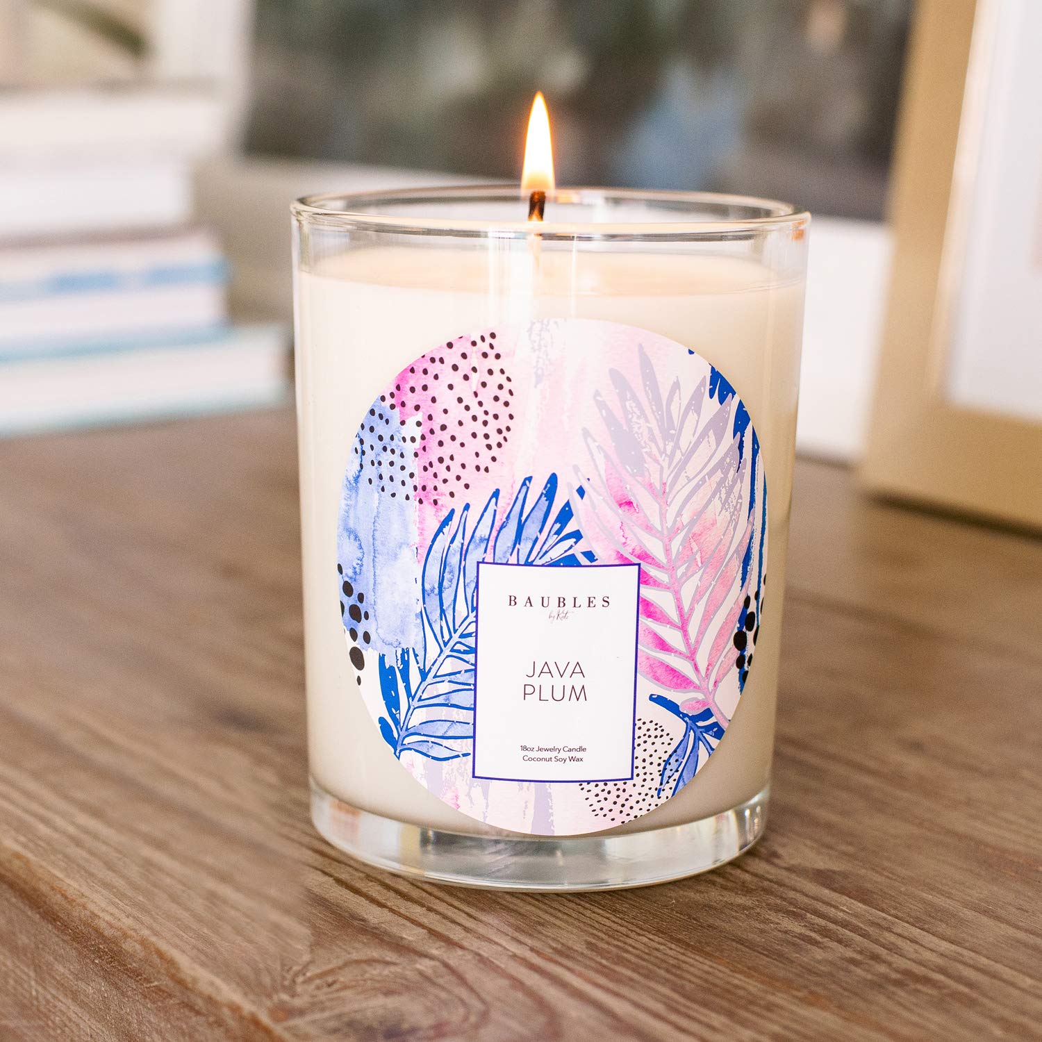 Baubles Java Plum Scented Premium Candle with Hidden Surprise Earring | 18 oz Large Soy Candle | Made in USA | Parrafin-Free | Perfect for Home Decor, Romantic Gifts & Self-Care Relaxation