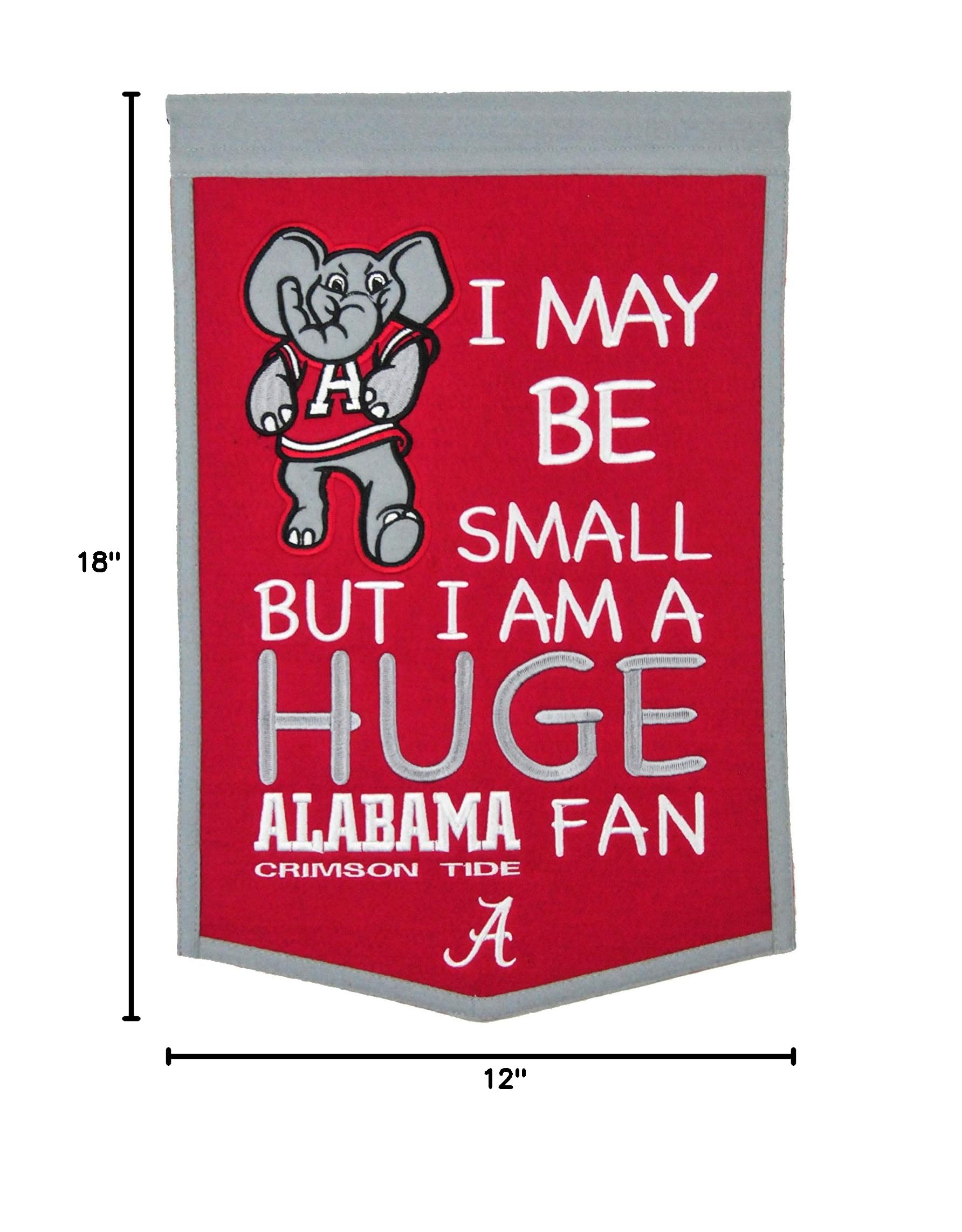 NCAA Alabama Crimson Tide Lil Fan Banner - College Football Game Day Decor, Kids Room Wall Hanging, Team Spirit Accessories for Alabama Fans