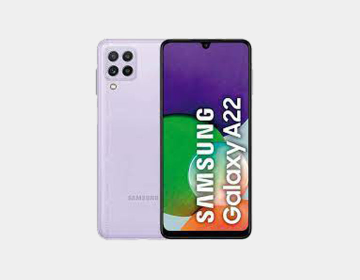 Samsung Galaxy A22 4G LTE Smartphone - 128GB Storage, 6GB RAM, Dual SIM, GSM Unlocked (Violet) - Perfect for Travel, Work & Entertainment