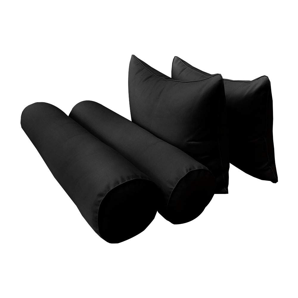 Prolinemax Outdoor Style 4 Full Piped Trim Daybed Mattress Bolster Pillow Fitted Cover - Waterproof & Breathable Fabric - Perfect for Patio, Sunroom, and Guest Bedroom Use
