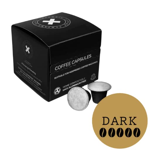 Strongest Black Insomnia Coffee Pods for Nespresso - 20 Count, Dark Roast for Energy Boost