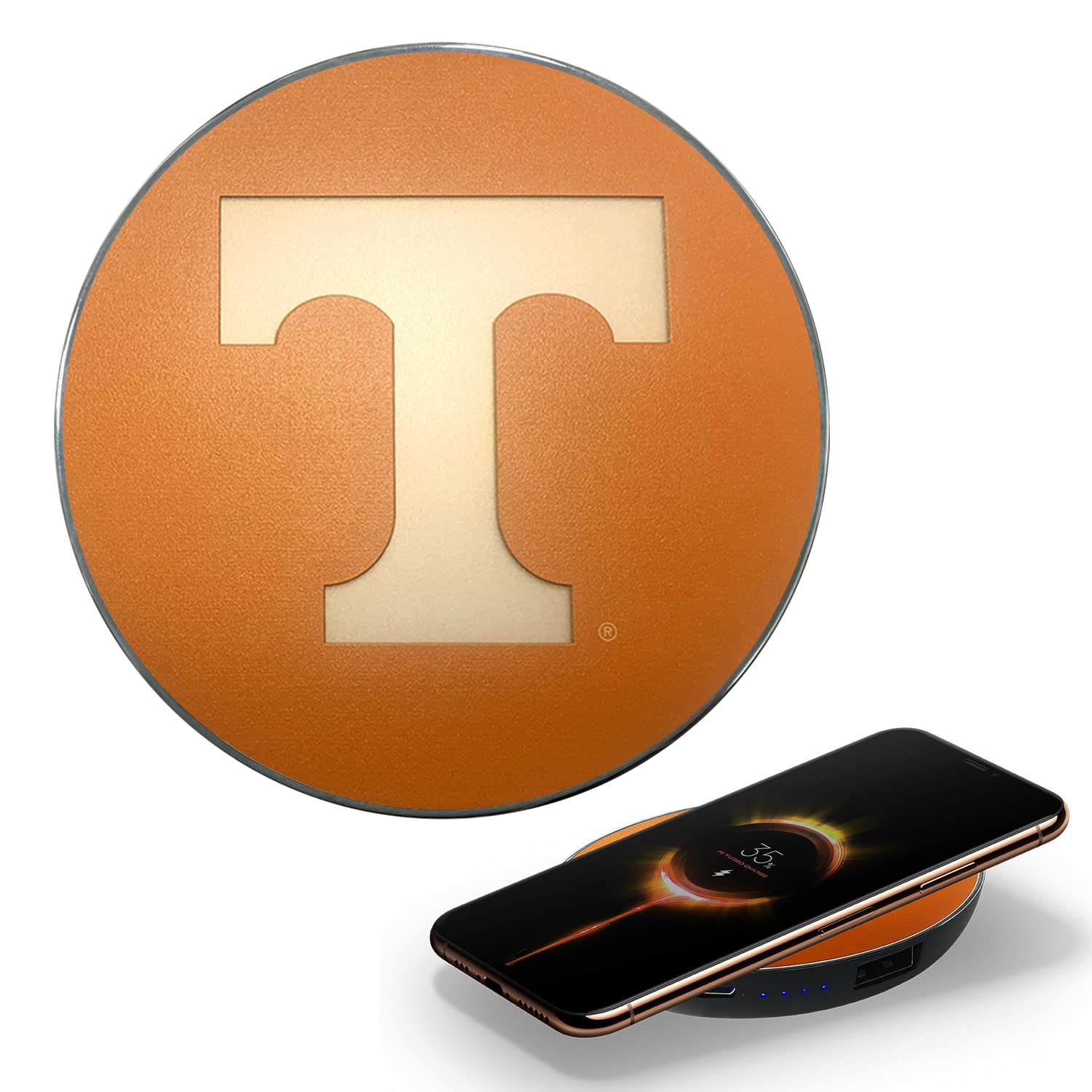 University of Tennessee Wireless Charger with LED Volunteers Logo - Portable Power Bank for iPhone & Android | NCAA Gifts for Students & Fans | Perfect for Travel, Office & Game Day