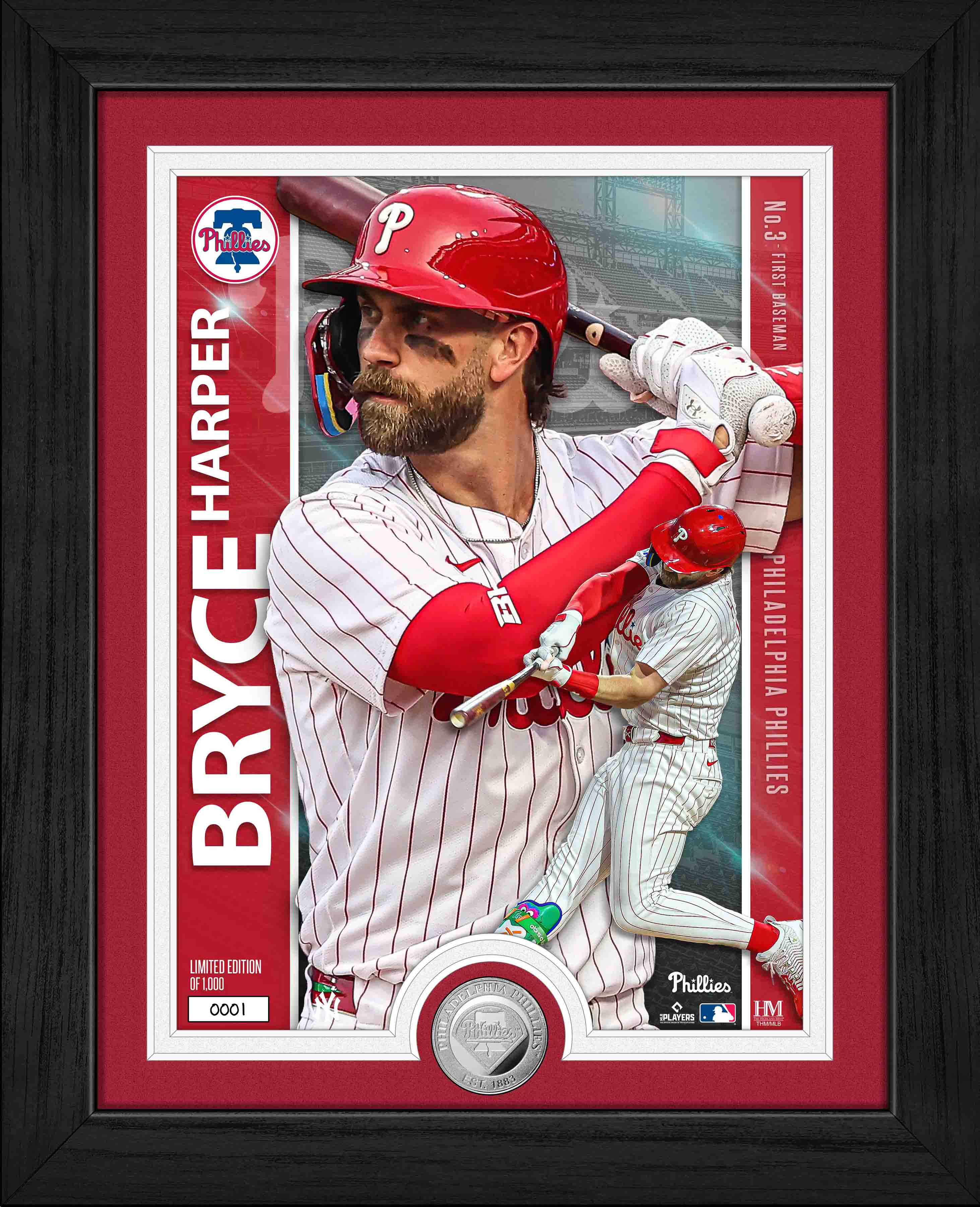Bryce Harper Limited Edition Artist Proof Silver Coin - Philadelphia Phillies MLB Collectible - Perfect for Sports Memorabilia Displays & Gift Giving