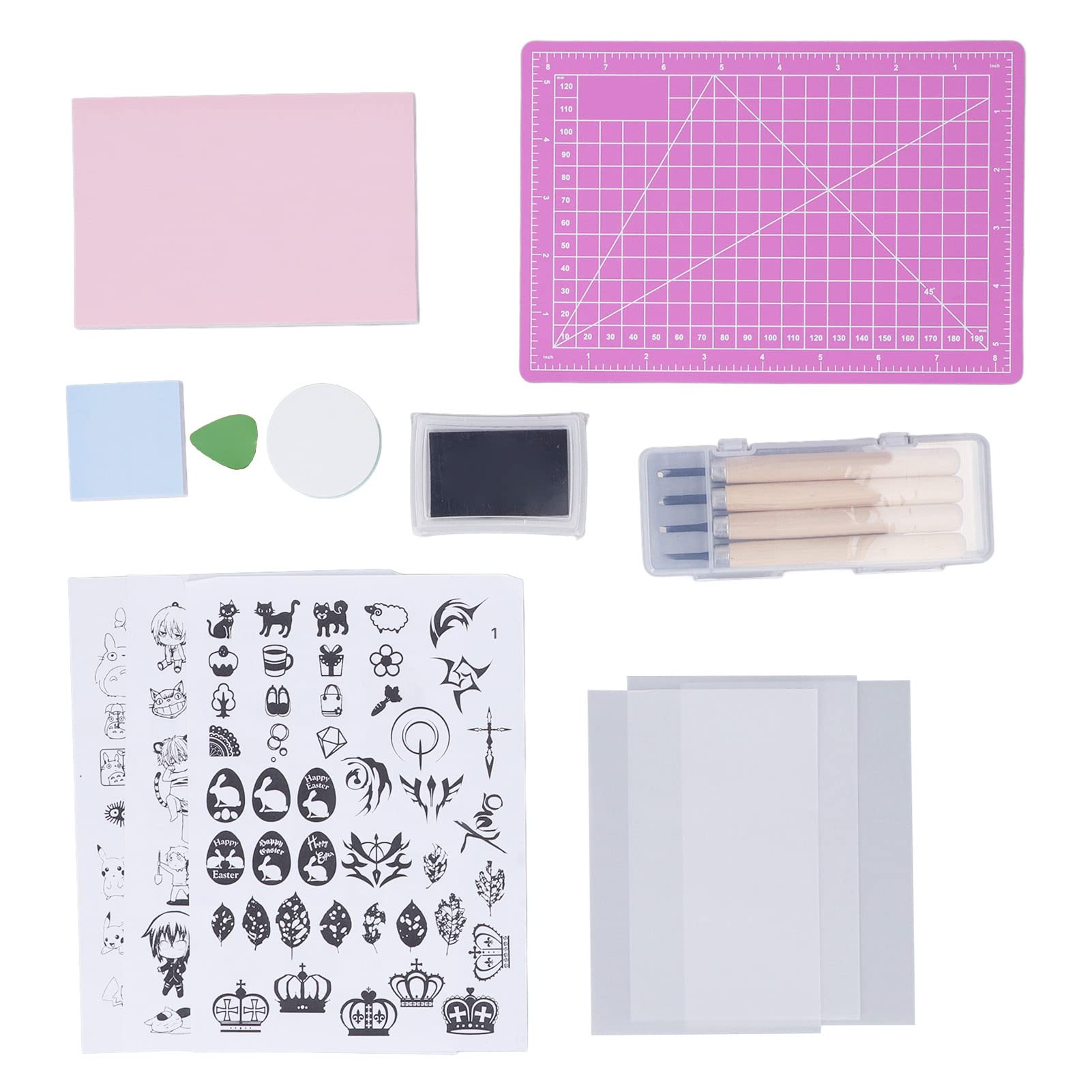Rubber Carving Kit - Stamp Making Tools for DIY Printing & Crafts
