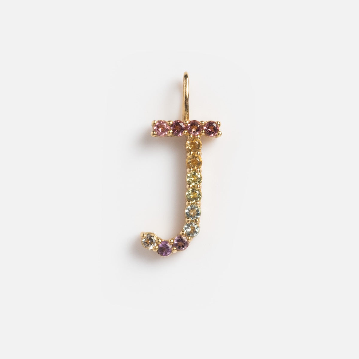 Solid Gold Pastel Gemstone Letter Charm - Elegant Initial Pendant for Necklaces & Bracelets - Perfect for Gifts, Birthdays & Personalized Jewelry