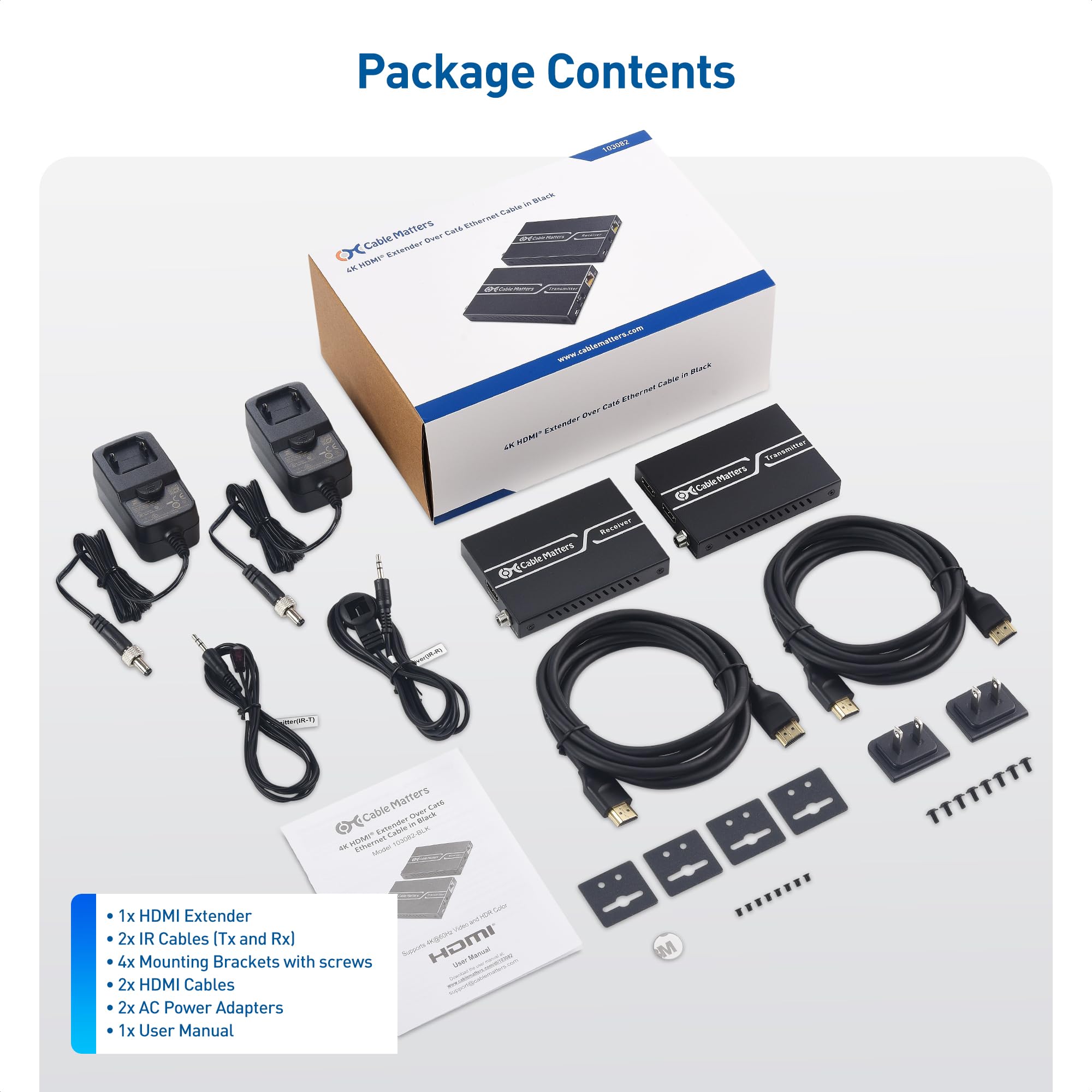 4K HDMI Extender Balun with 4K60Hz HDR Support - Up to 200ft Ethernet HDMI Extender for Home Theater & Gaming - Wall Mountable with Local Monitor Loop-Out (Black) - Perfect for Conference Rooms, Digital Signage & Multi-Display Setups