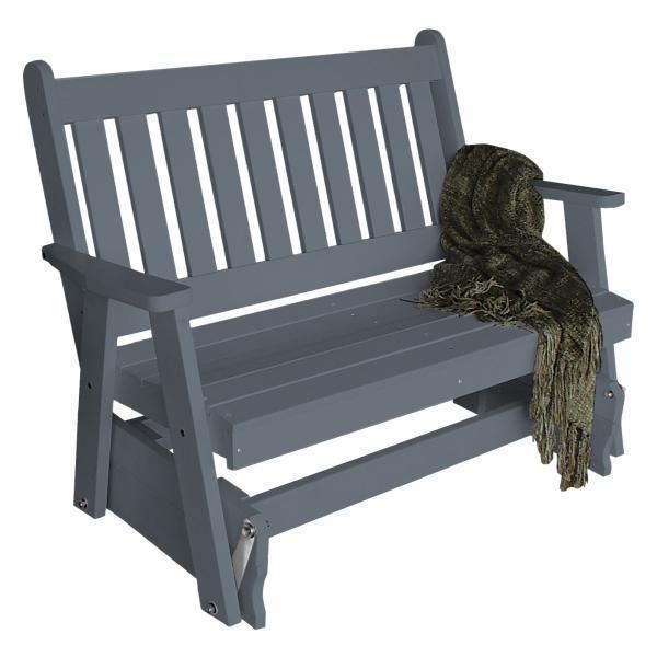A & L Furniture Poly Traditional English Glider - Classic Rocking Chair for Nursery, Porch & Living Room - Comfortable Patio & Indoor Seating for Relaxation & Nursing