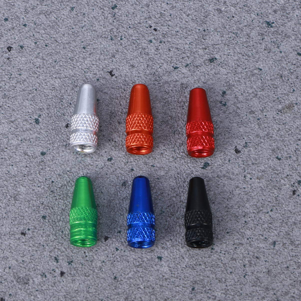 6 Pcs Aluminum Bicycle Tire Valve Caps - Durable Bike Tire Stem Caps for Road, Mountain & BMX Bikes - Perfect for Cycling, Commuting & Outdoor Adventures