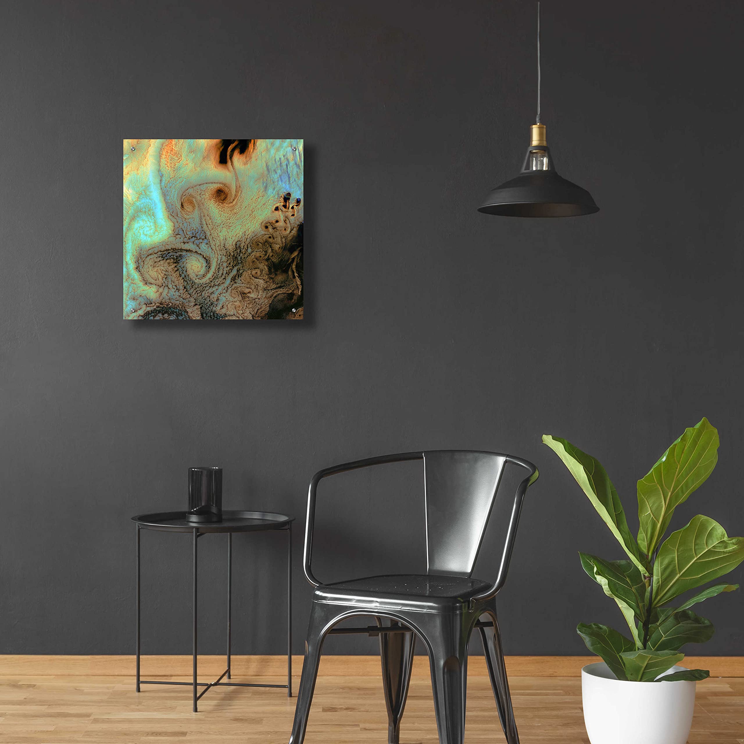 Earth as Art: Von Karman Vortices Acrylic Glass Wall Decor - 24x24 Inch Modern Abstract Art Print for Living Room, Office & Bedroom