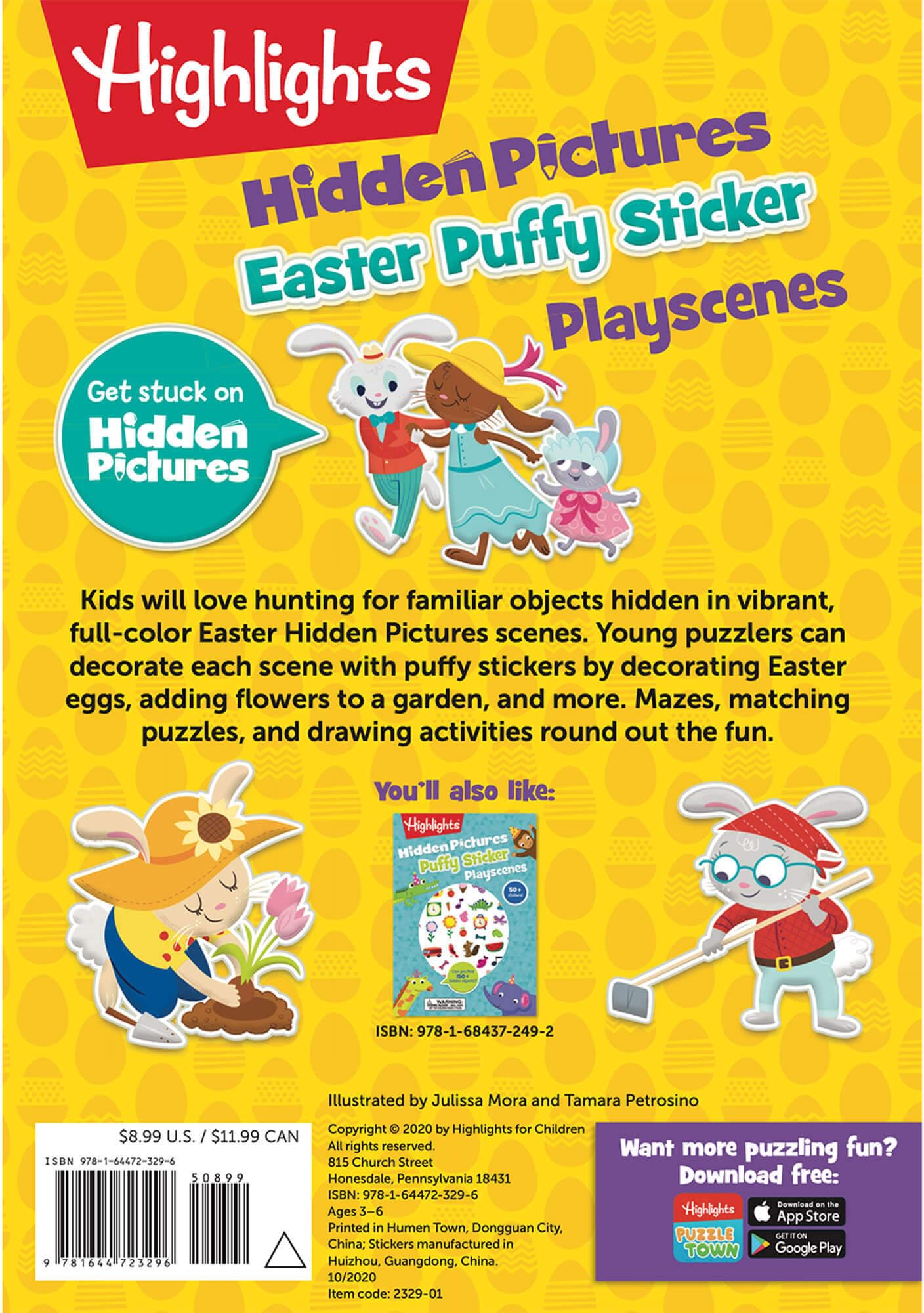 Easter Hidden Pictures Puffy Sticker Playscenes - Easter Activity Book with 50+ Fun Stickers for Kids Ages 3-6 | Perfect Easter Gift for Boys & Girls | Great for Easter Egg Hunts, Party Favors & Classroom Activities (Highlights Puffy Sticker Playscenes)
