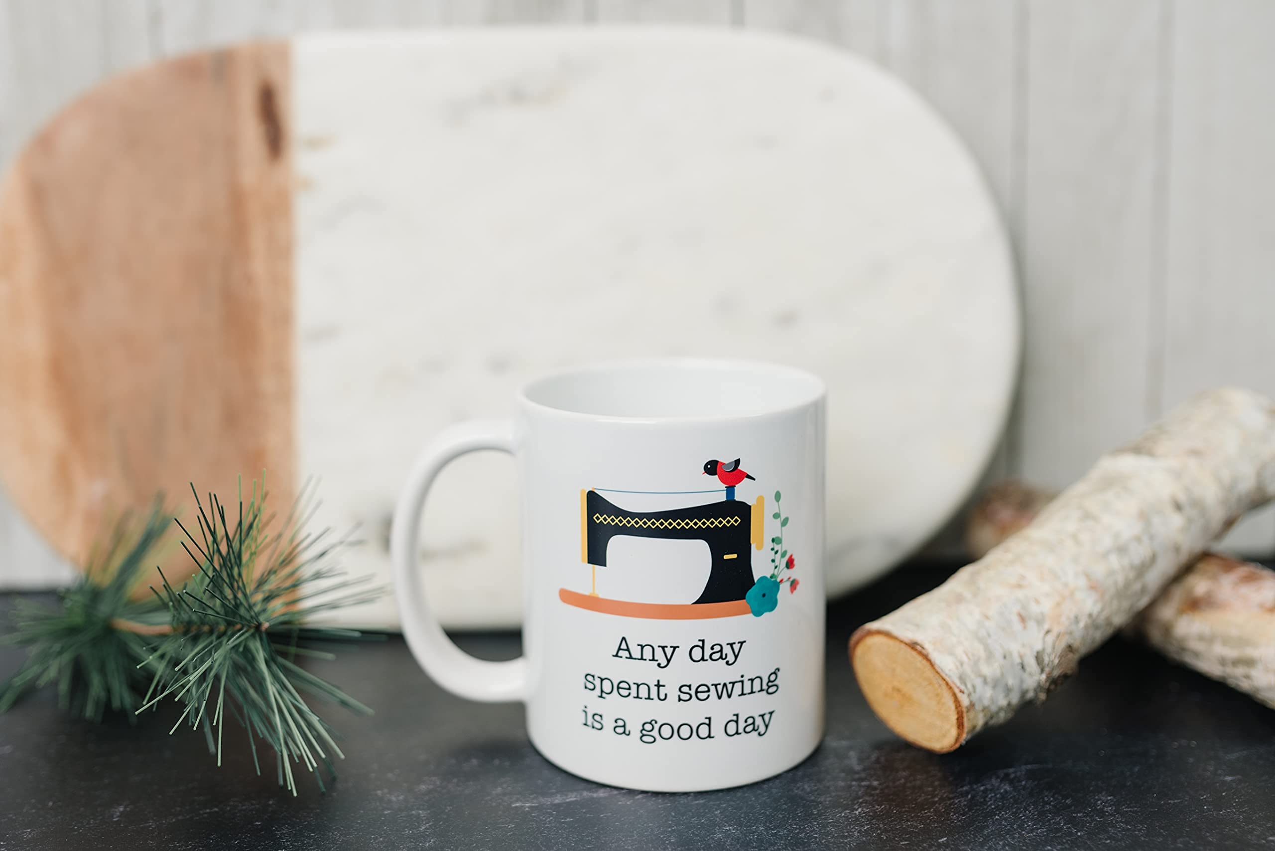 11oz Ceramic Quilting Coffee Mug - Dishwasher & Microwave Safe, Perfect Gift for Quilters - Great for Crafting, Sewing Sessions & Cozy Coffee Breaks