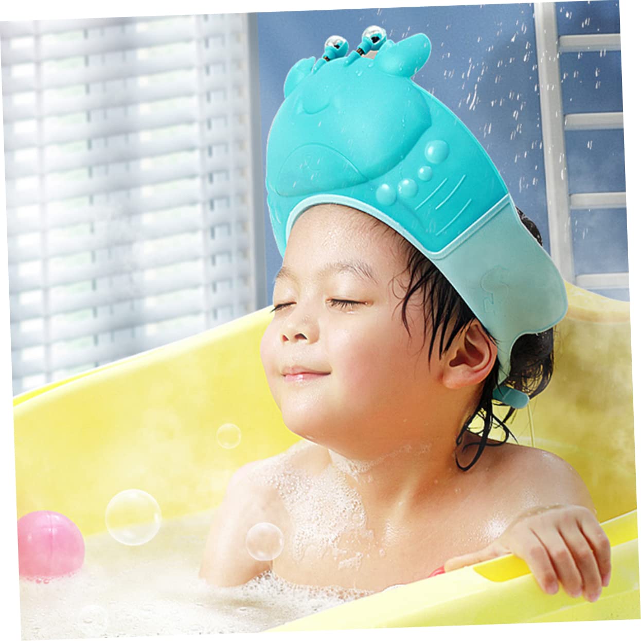 10 Pcs Crab Shampoo Cap - Waterproof Bathing Hat for Adults & Kids, Reusable Plastic Shampoo Cap for Hair Washing, Showering & Spa Care